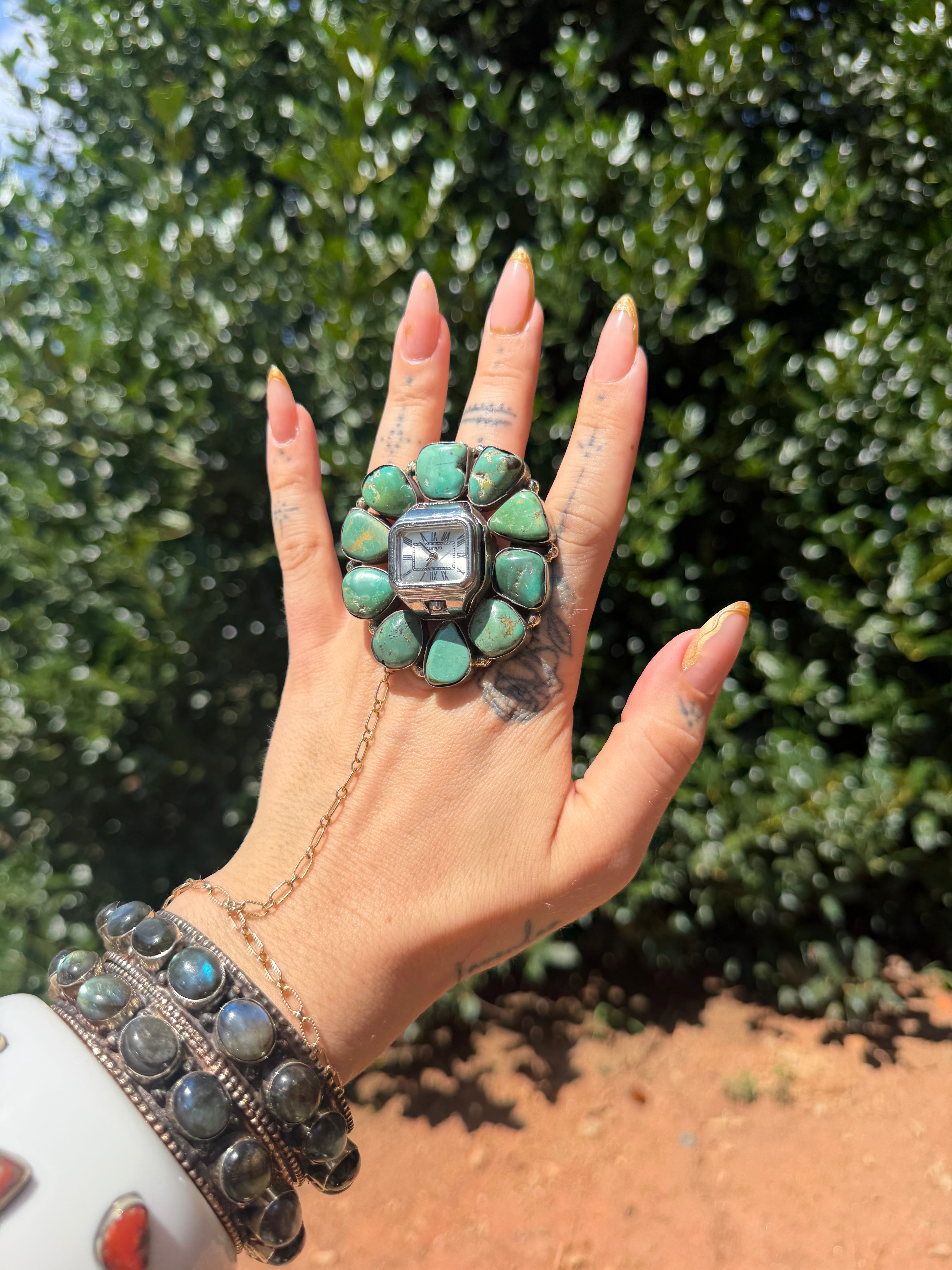Tick Tock Gemstone Ring - Style 8