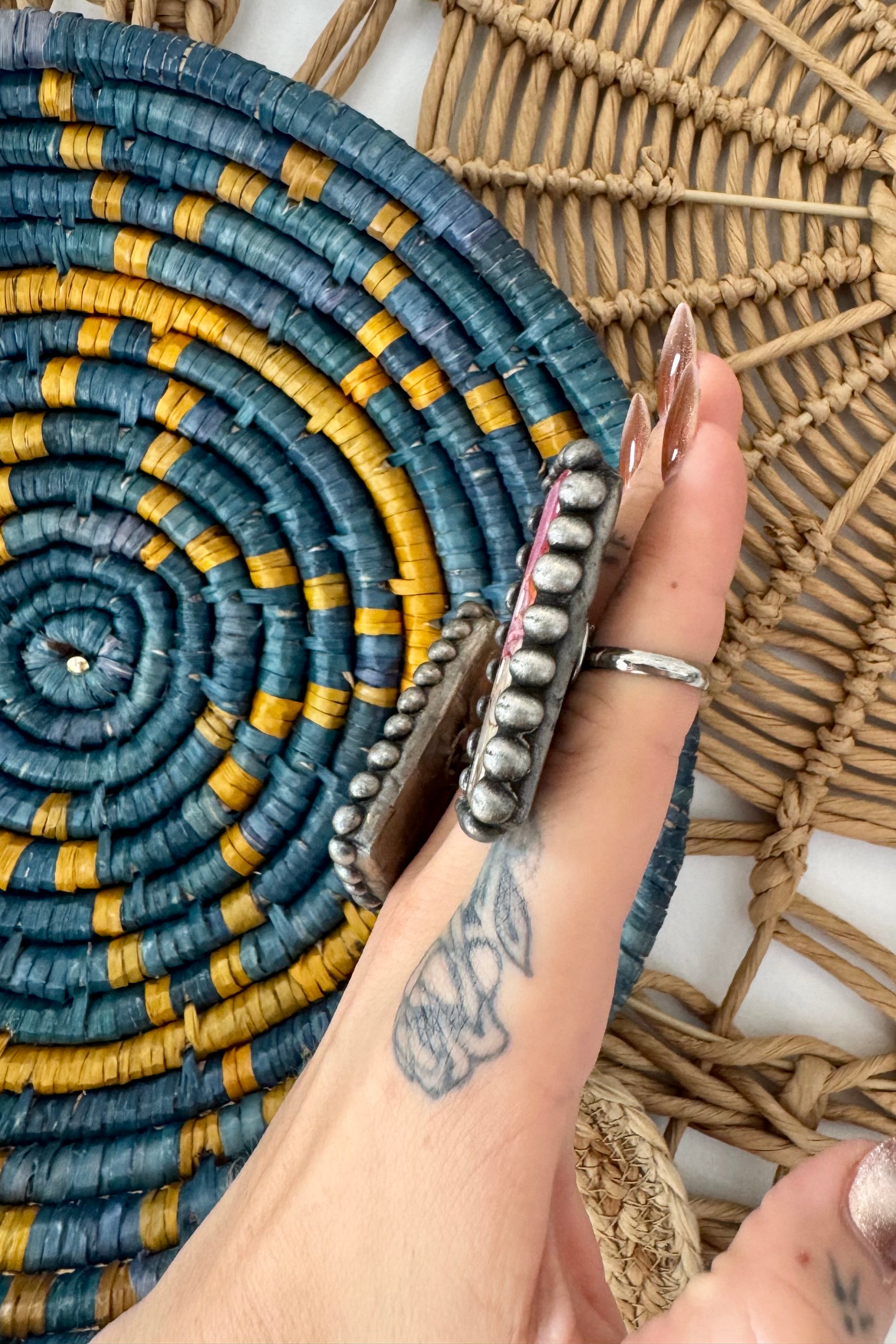Domino Abstract Carved Ring