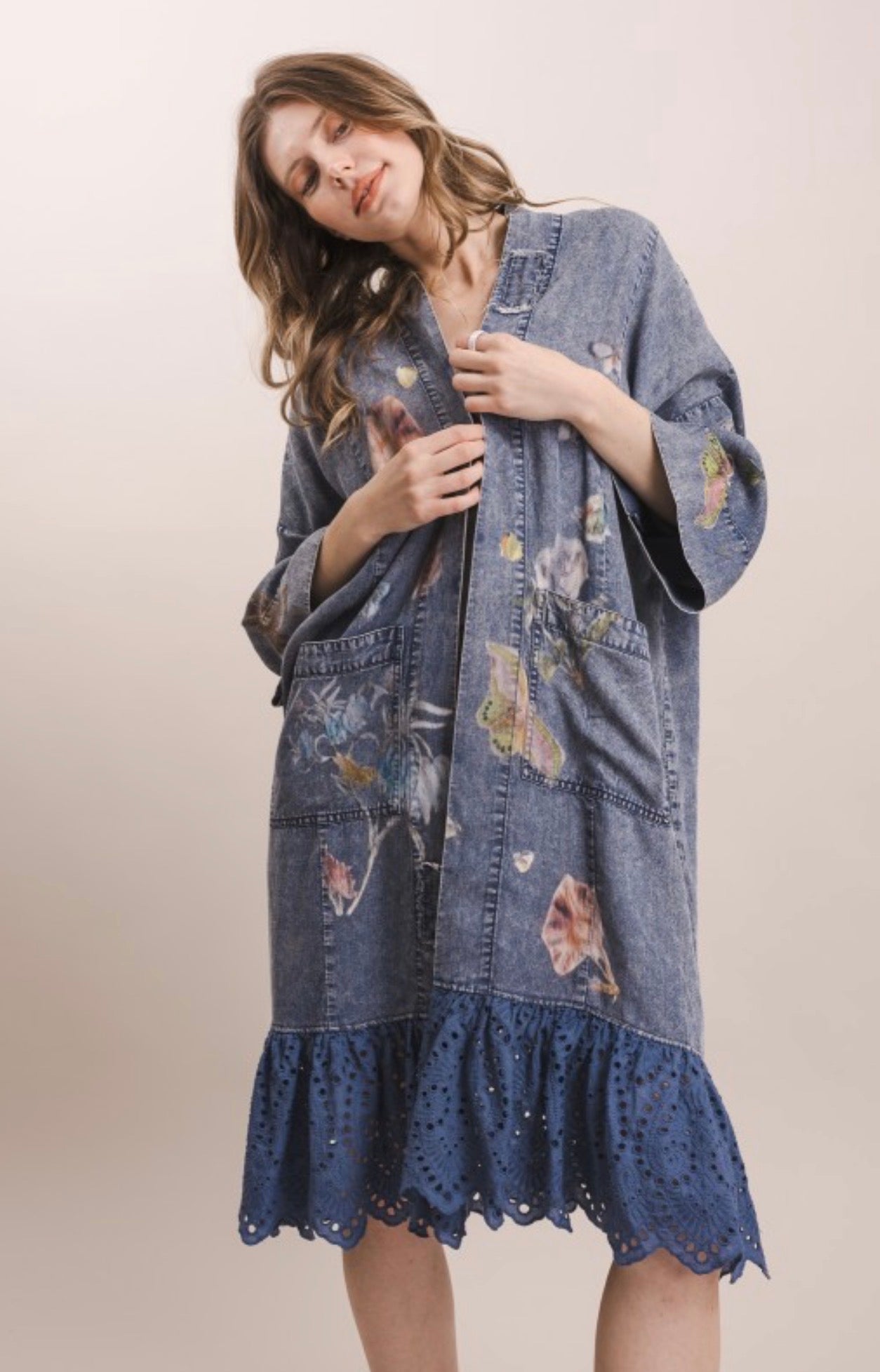 XO Butterfly Ruffle Cardigan