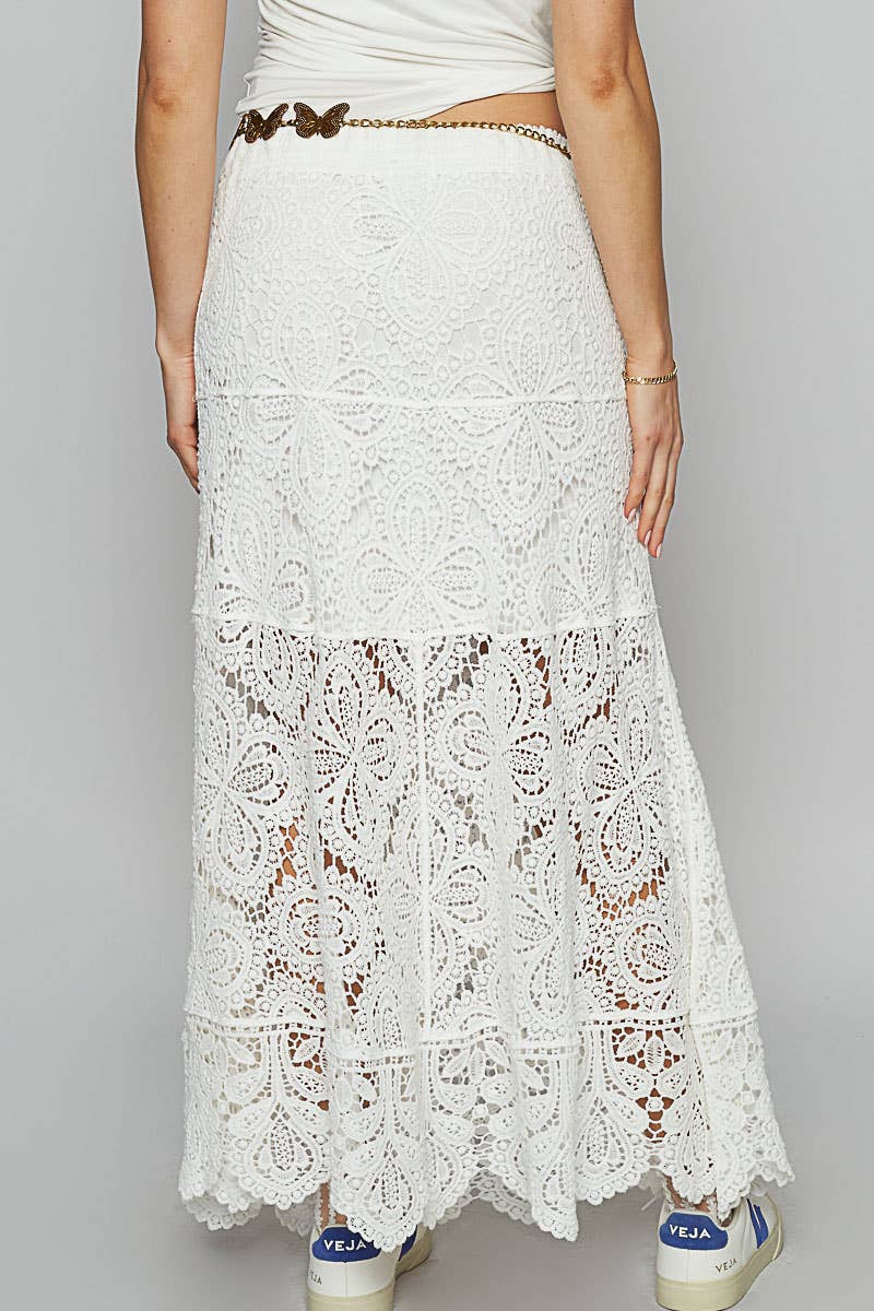 Sea Breeze Crochet Midi Skirt