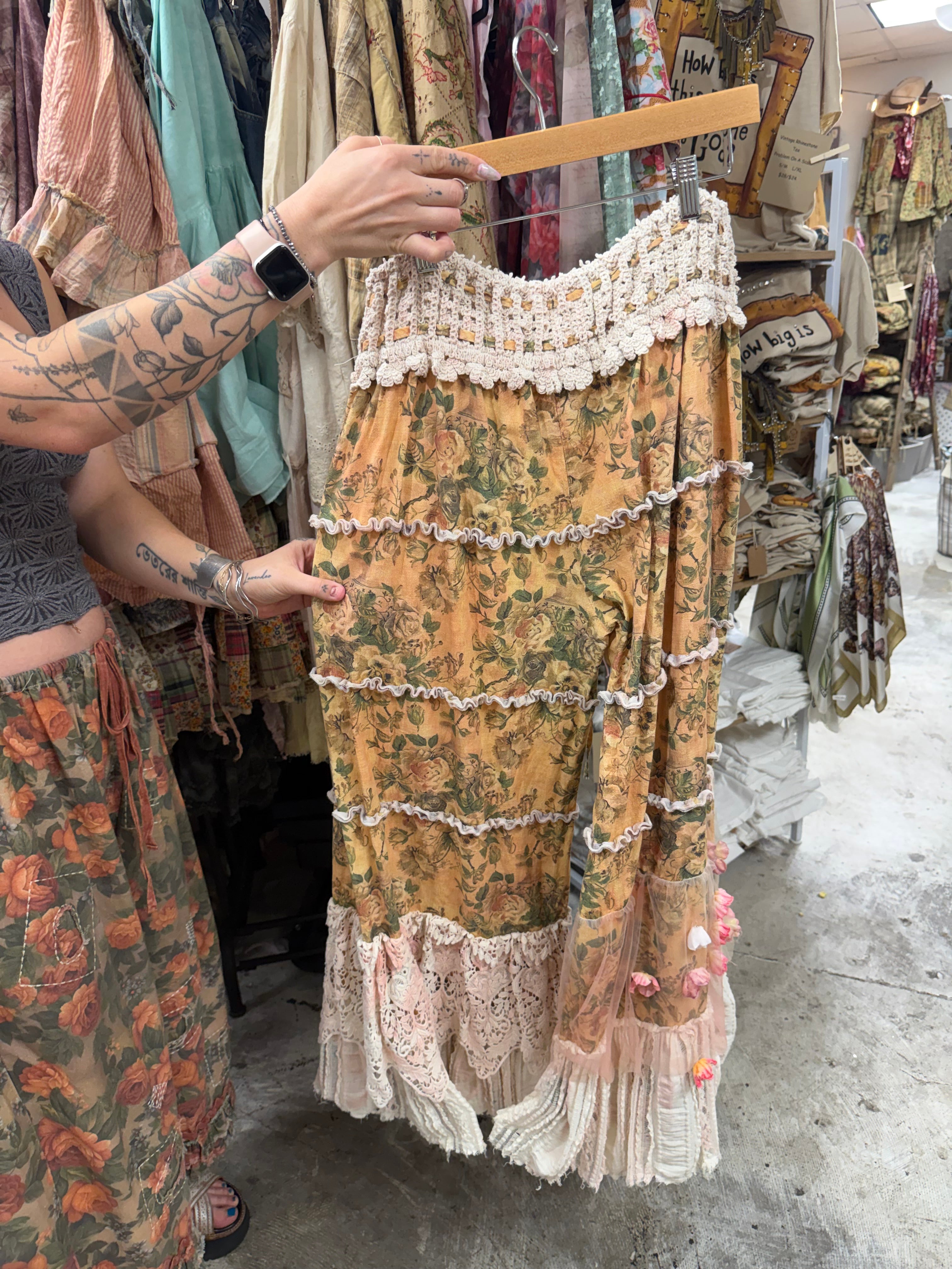 Tattered Flower Pants