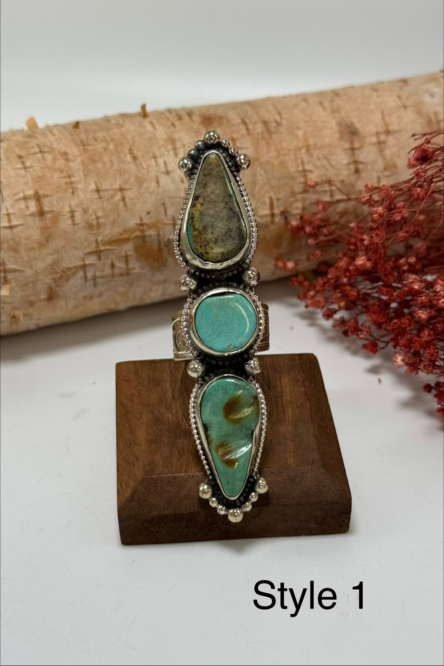 Turquoise 3 Tiered Stacked Ring