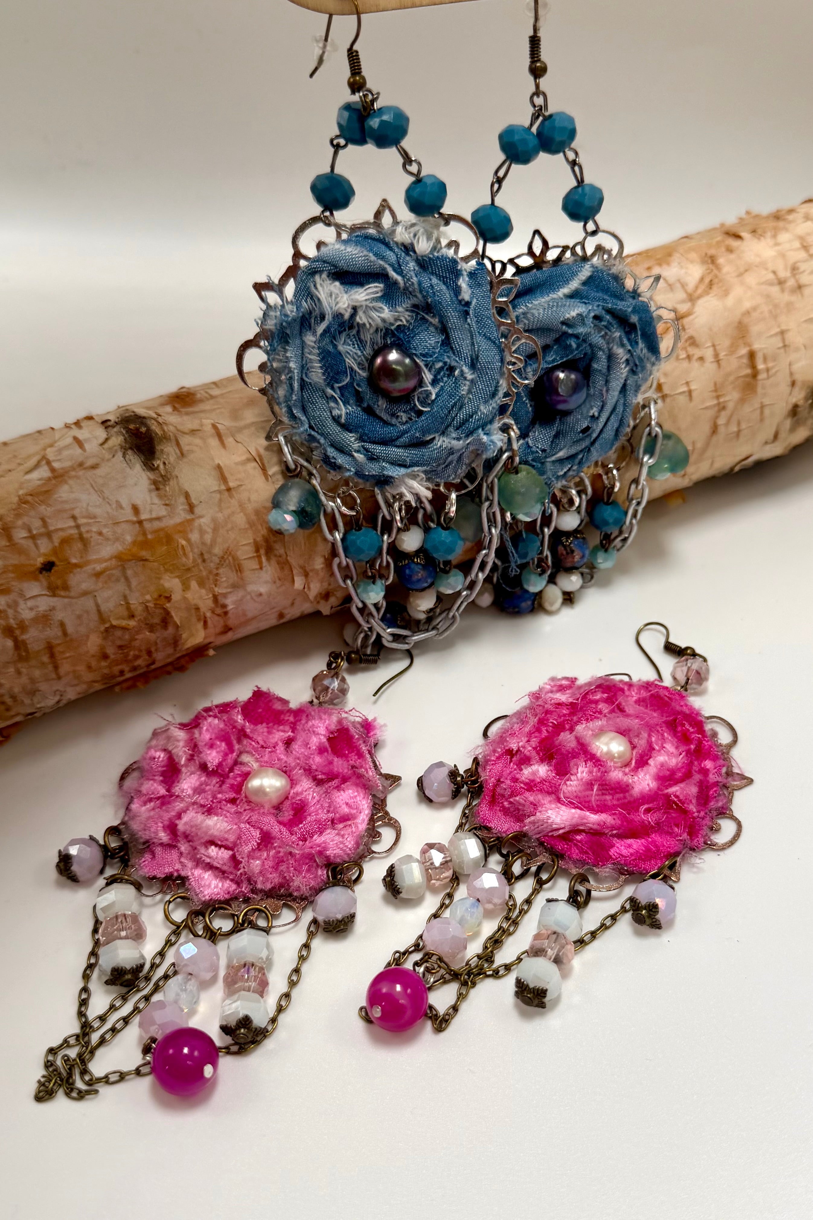 A little Fluff Fabric Recycled Earring