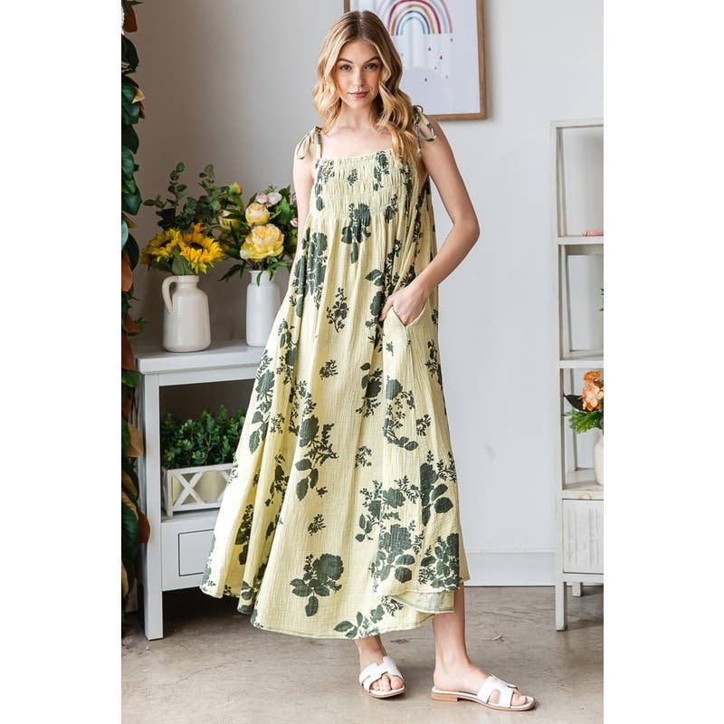 Erica Tie Strap Smocked Summer Dress