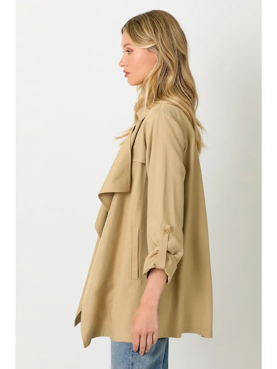 Tencel Open Trench Coat