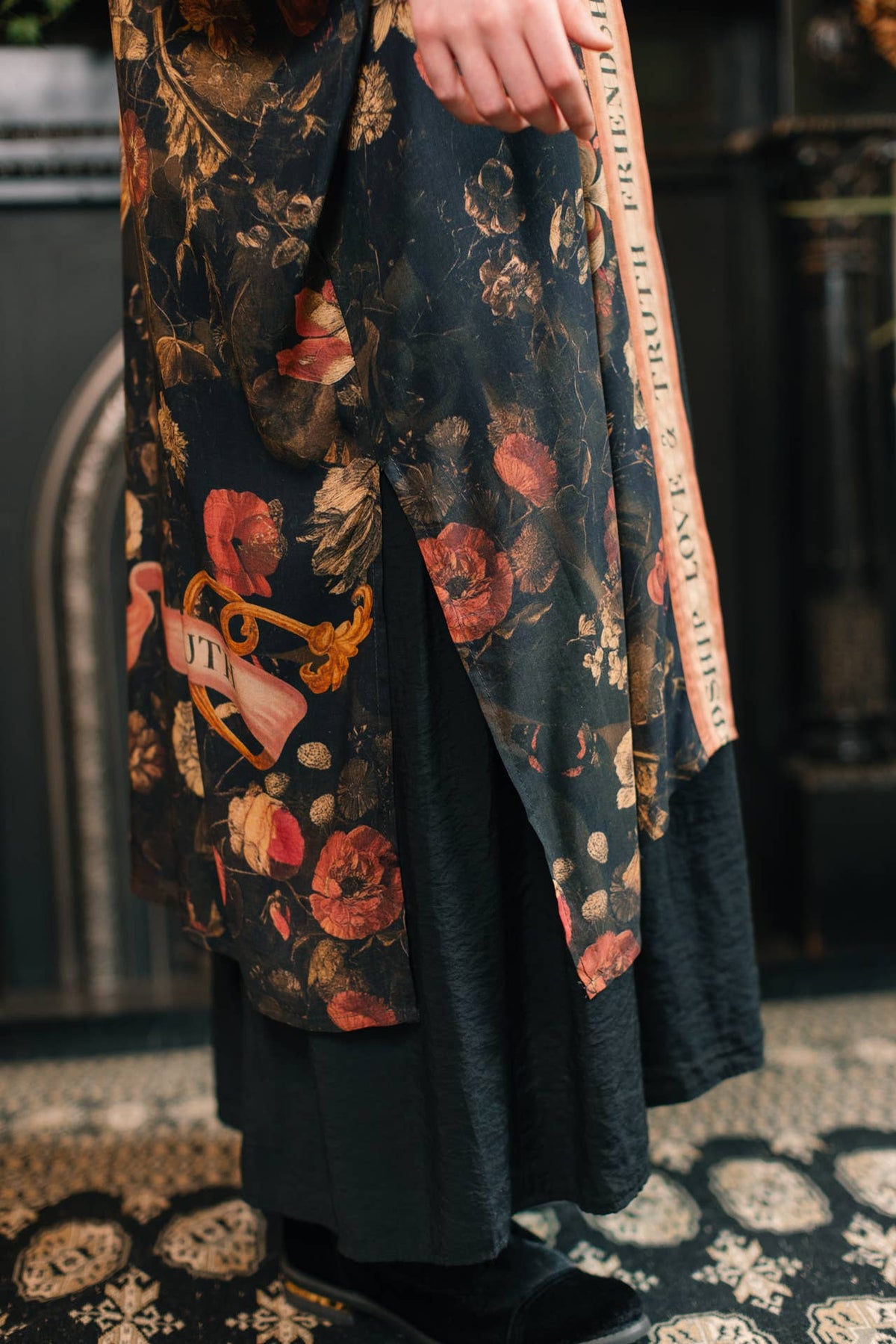 Preorder November - Heart of Gold Opera Duster Kimono Robe w/ Sacred Heart