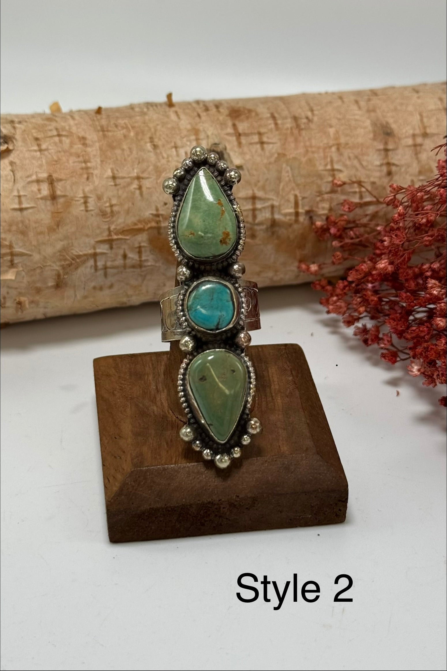 Turquoise 3 Tiered Stacked Ring