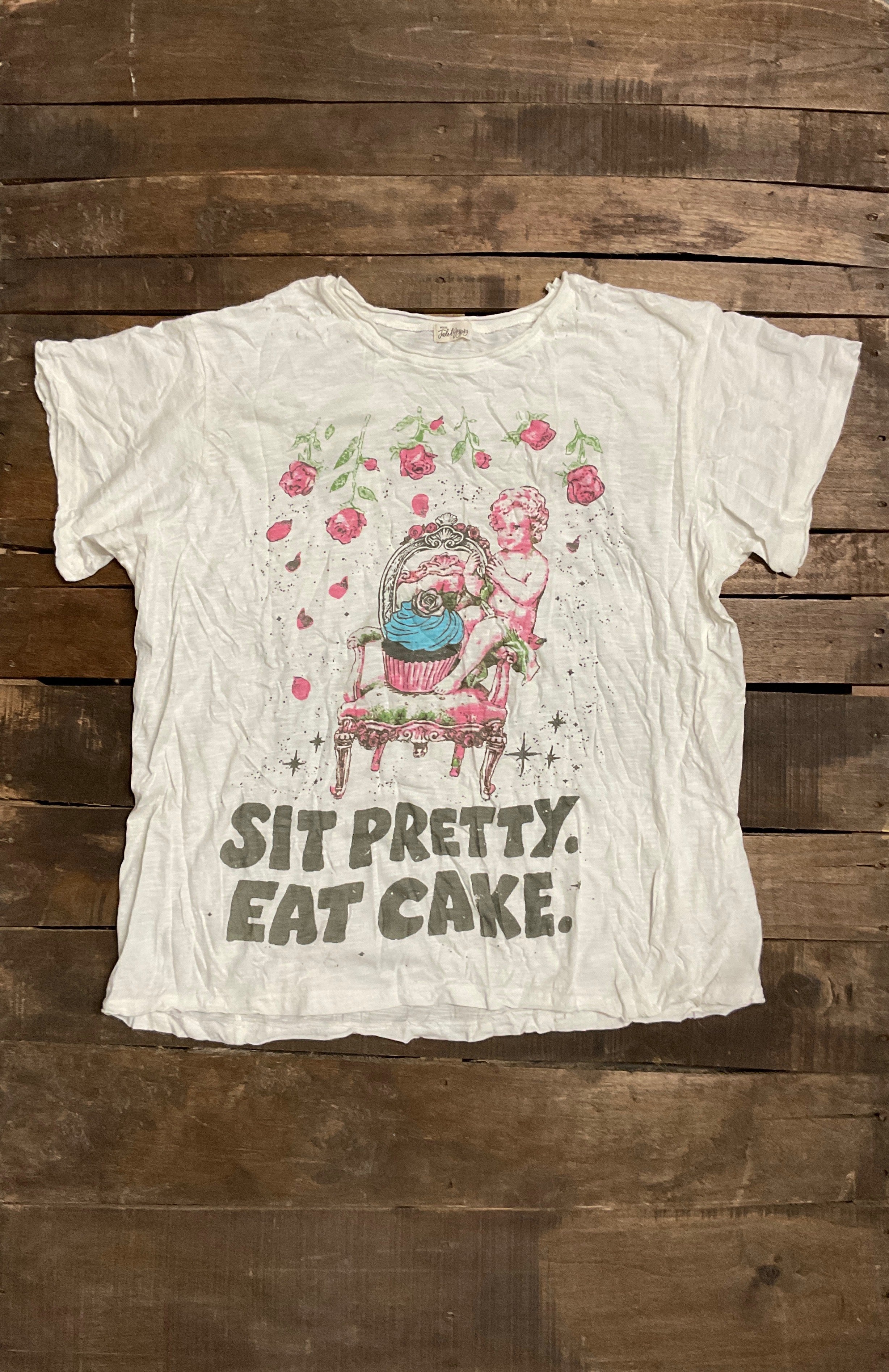 Worn and Weathered Tee - Eat Cake