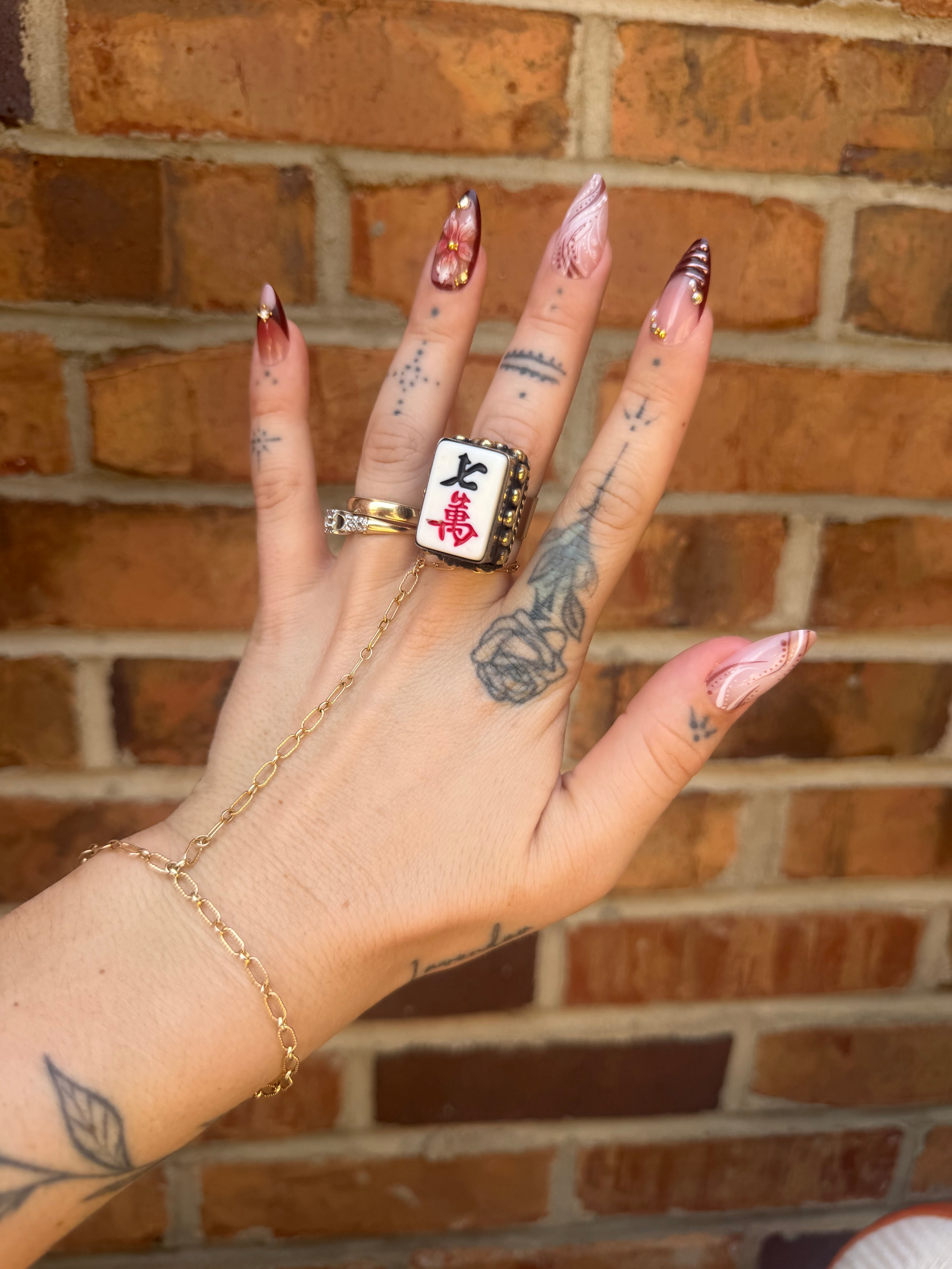Mahjong Ring Suit Tile Characters - style 2