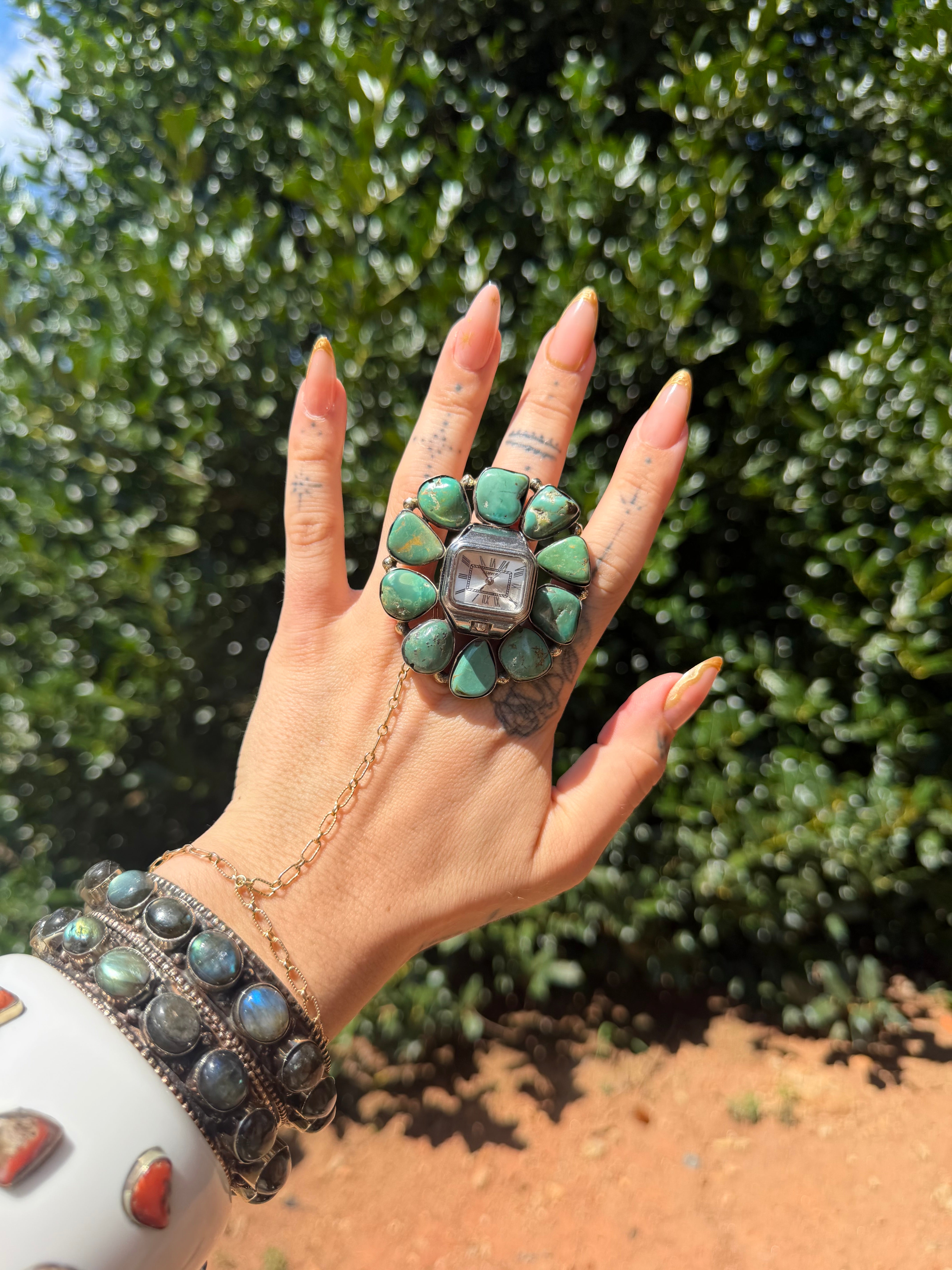 Tick Tock Gemstone Ring - Style 8