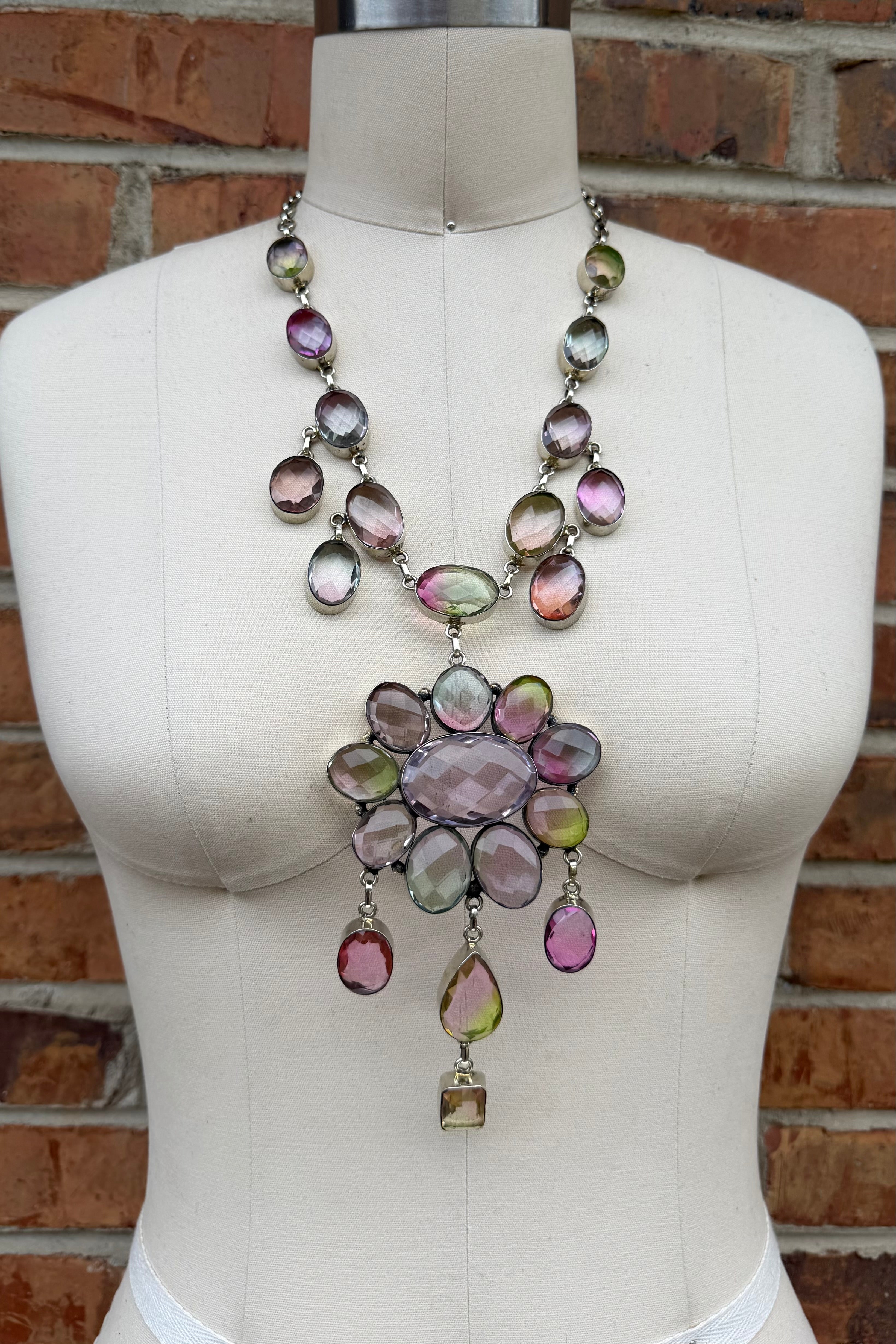 Veronica Stunner Dyed Glass Necklace