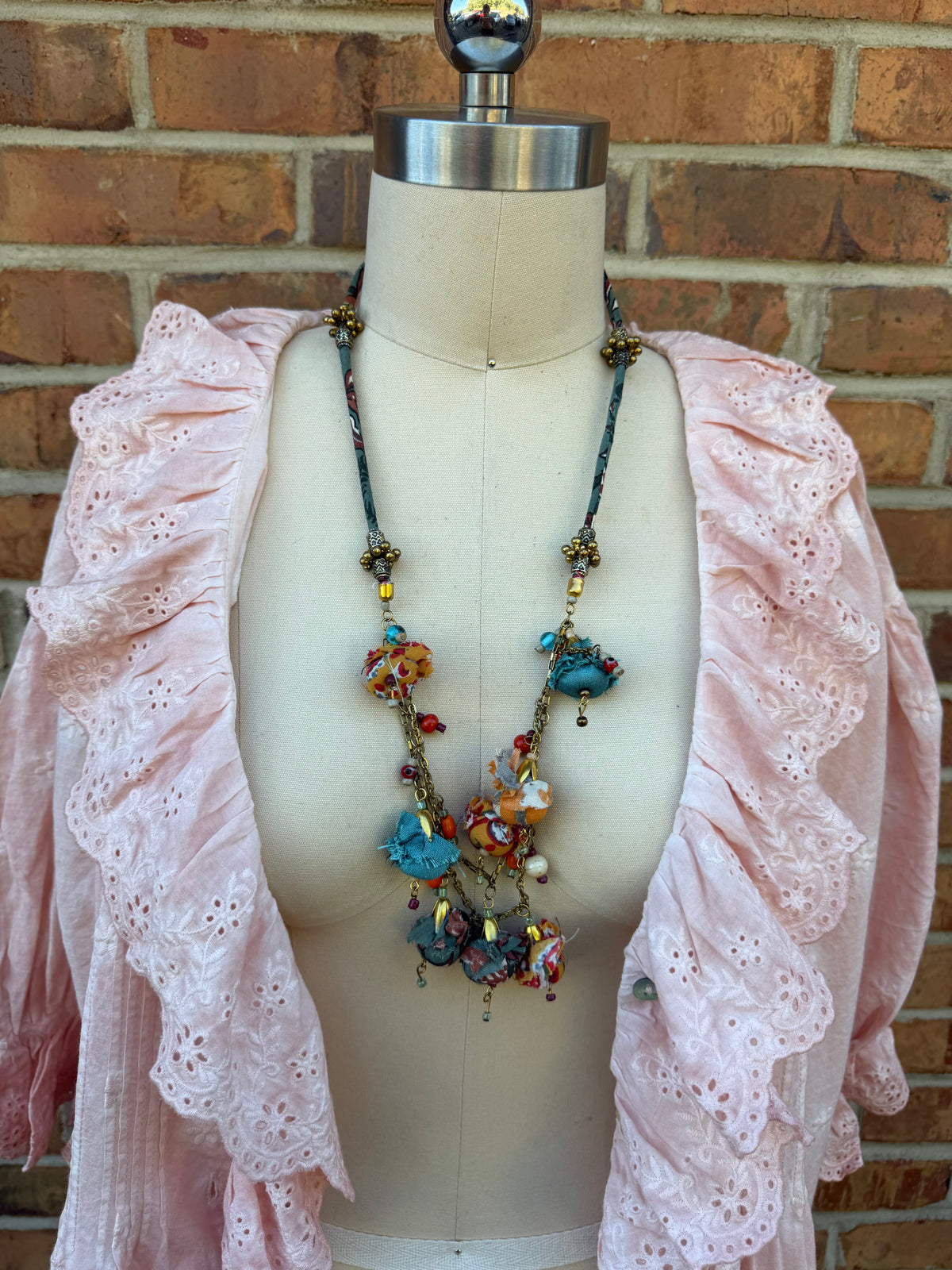 Final Sale - Fabric Balls Necklace