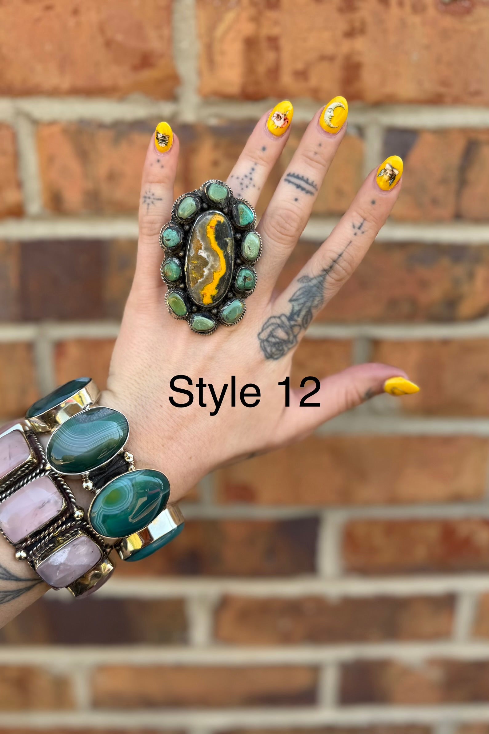 Big Bumble Bee Jasper w/ Turquoise Rings
