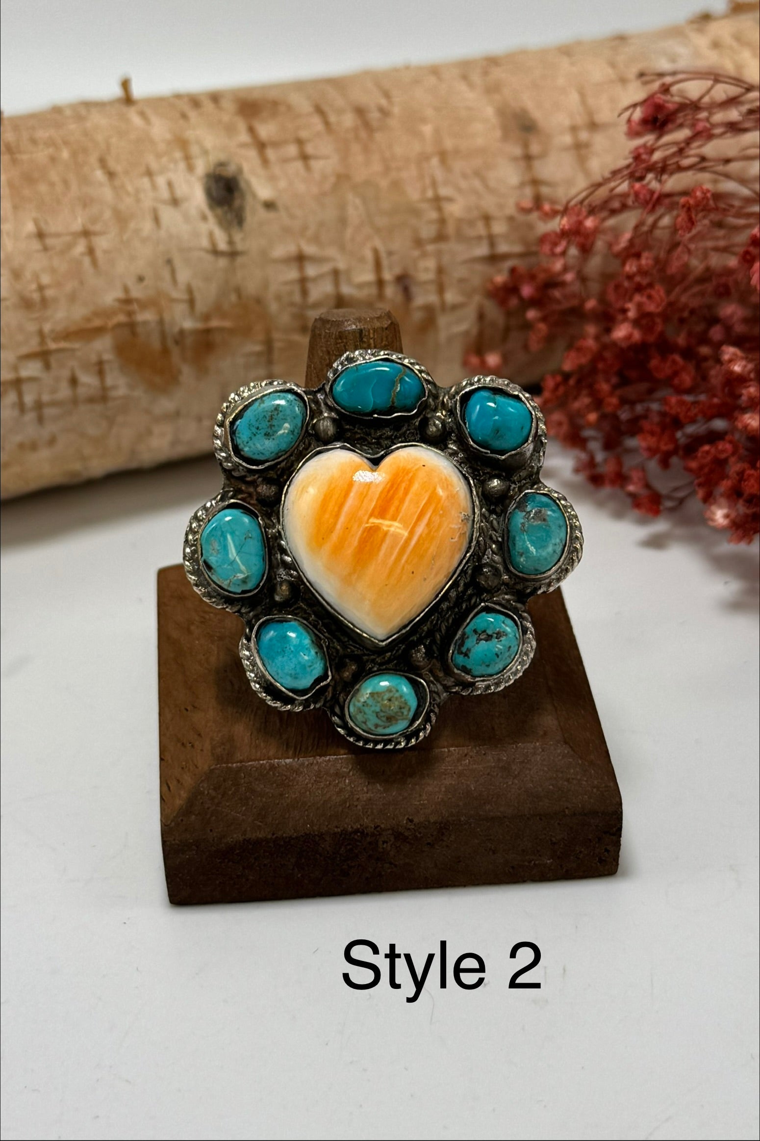 Turquoise and orange hearts