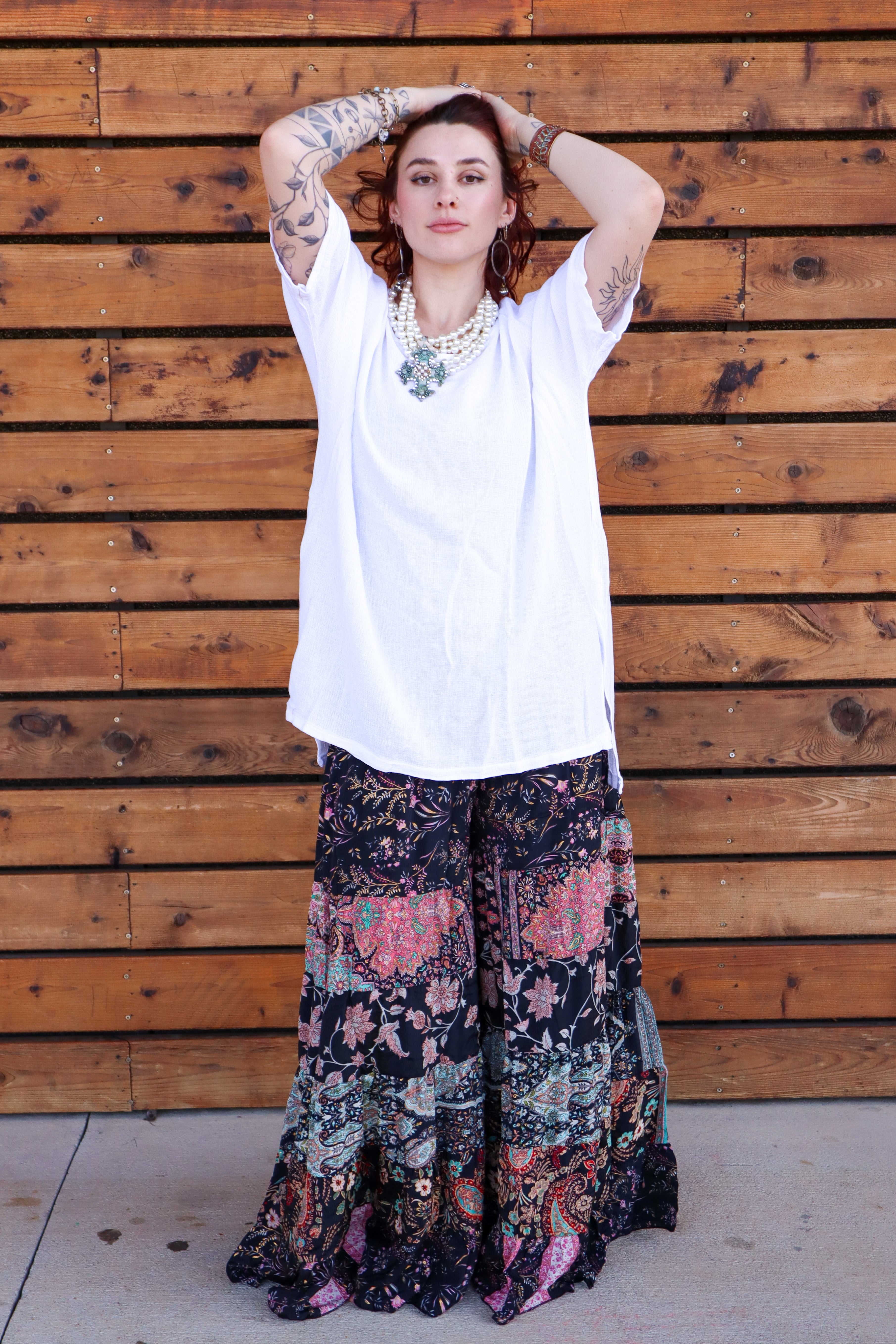 Jasmine High-Low Tunic Top in Mesh Linen