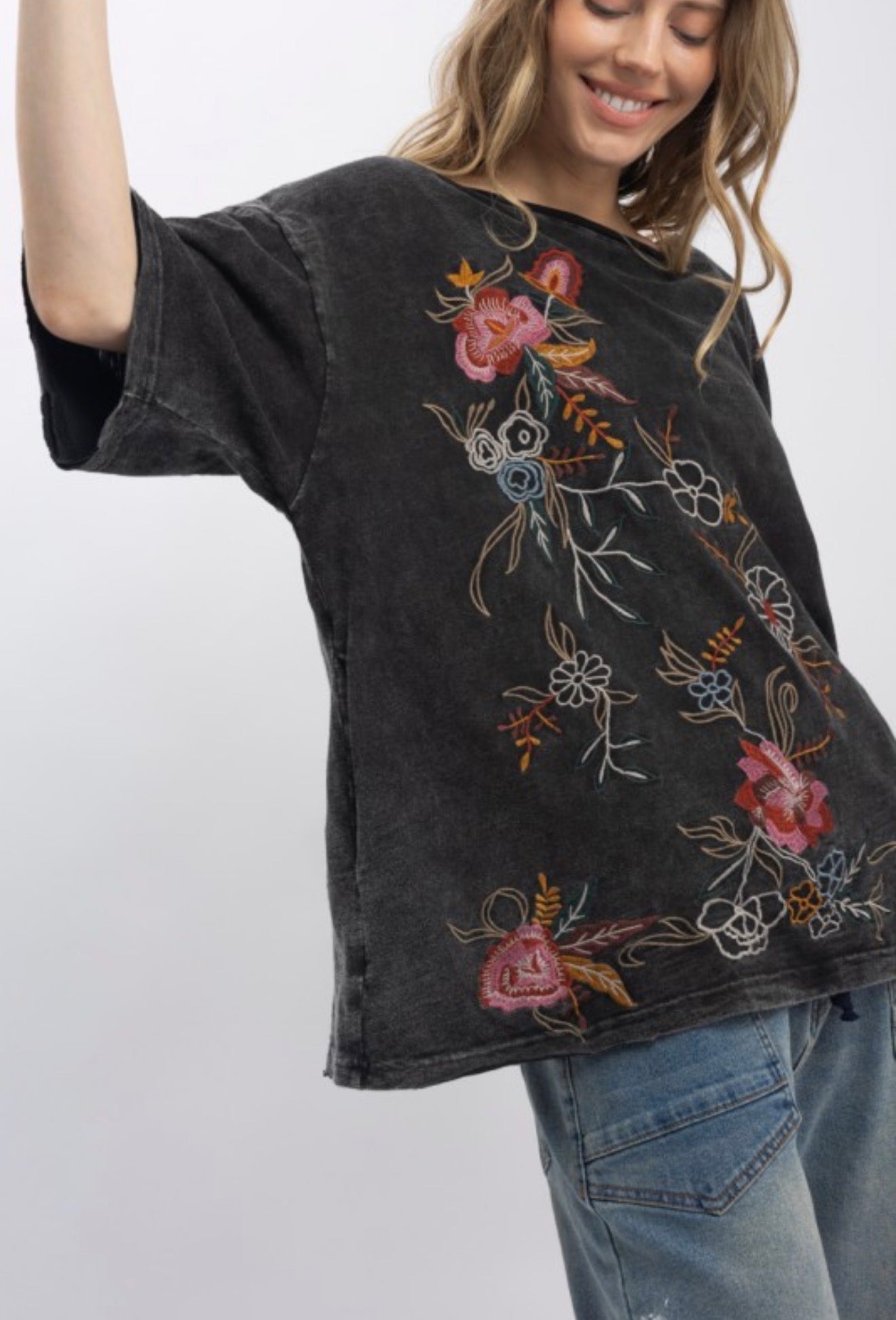 Flower Garden Embroidered Top