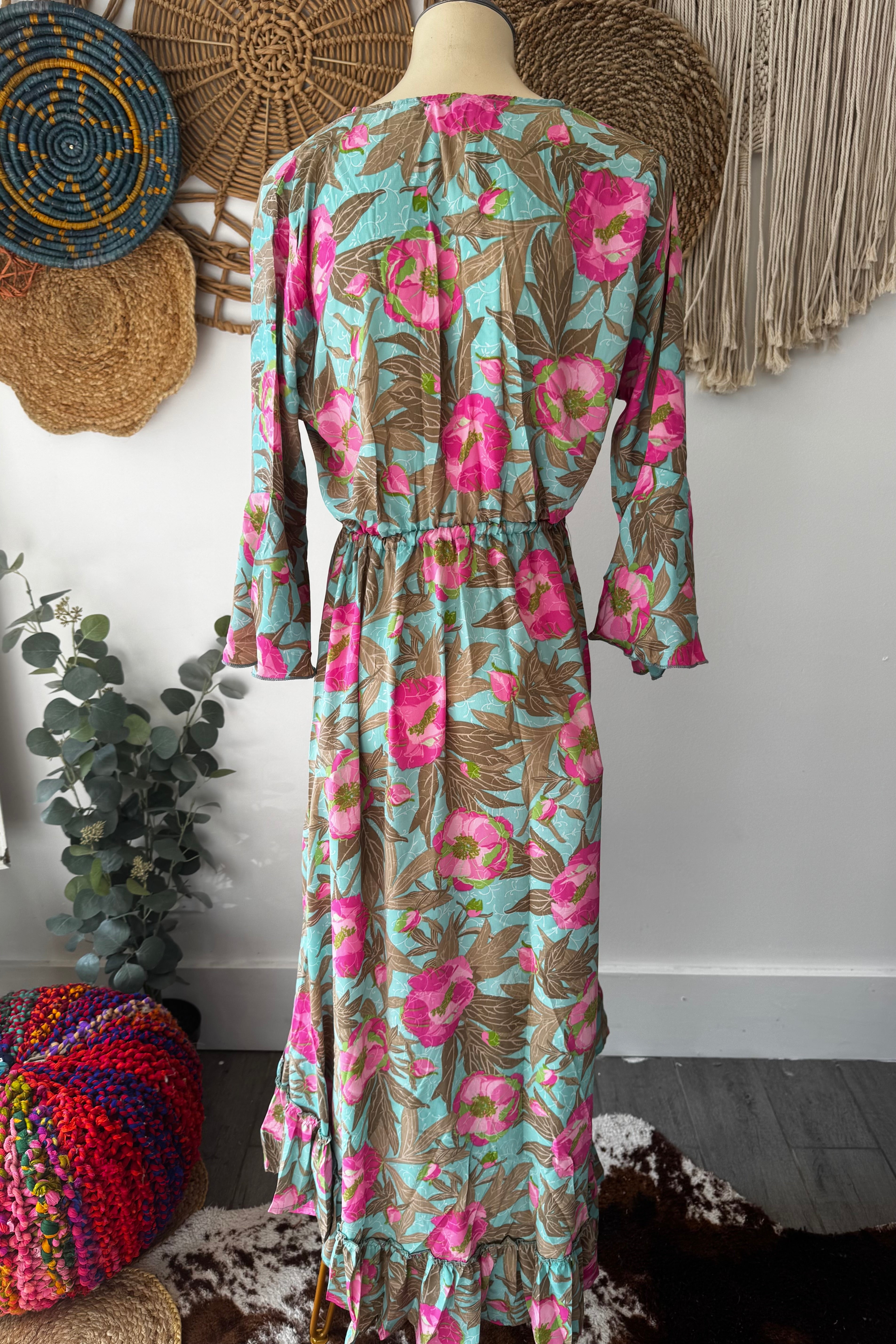 Poly Silk Front Tie Dress 2