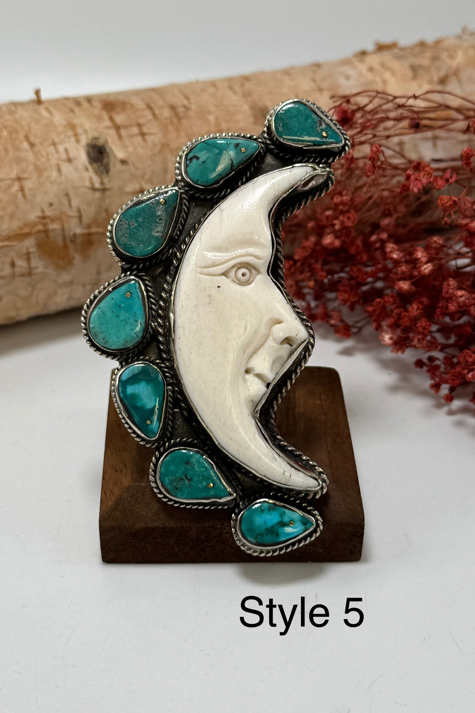 Half Moon Turquoise Statement Ring