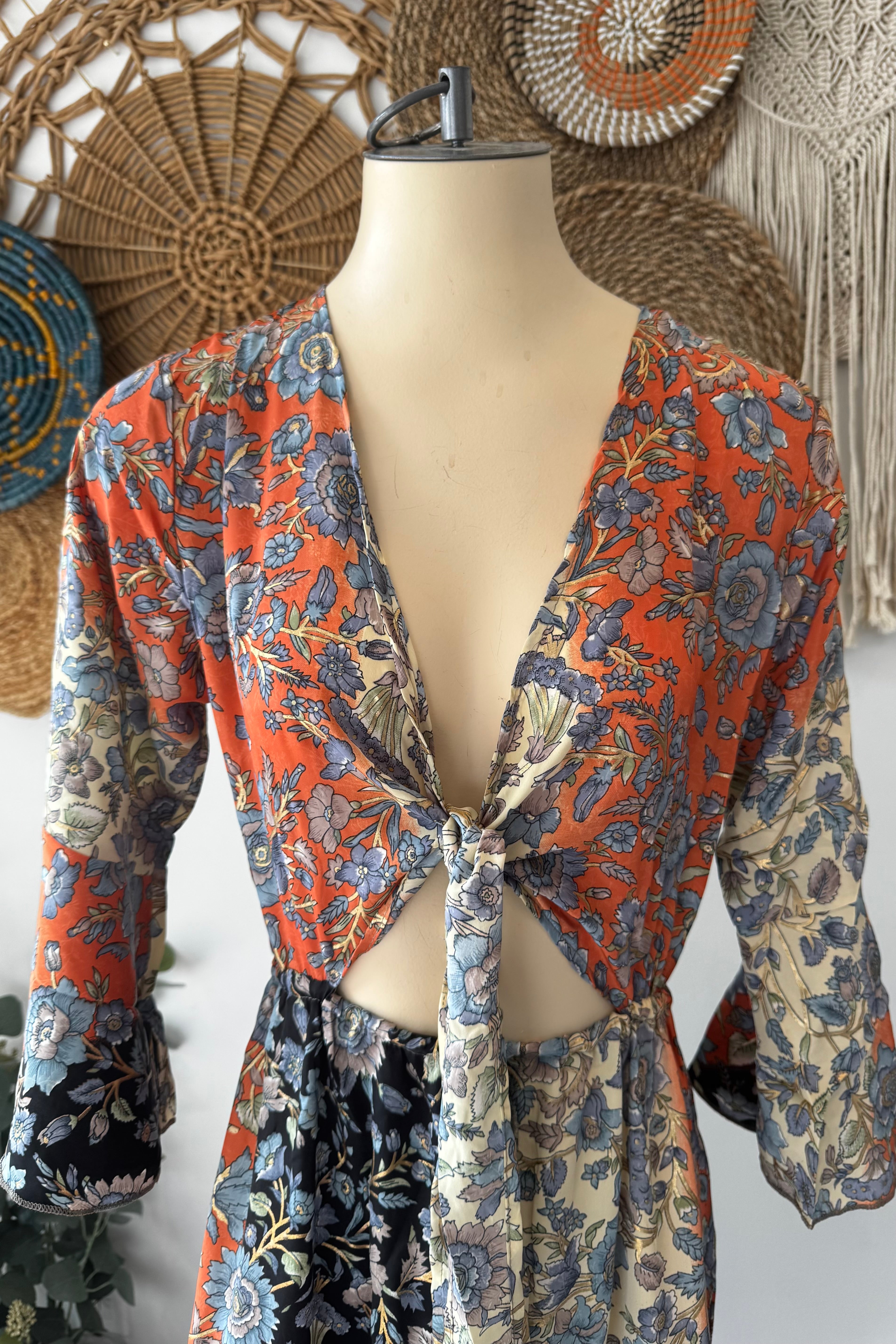 Poly Silk Front Tie Dress 4