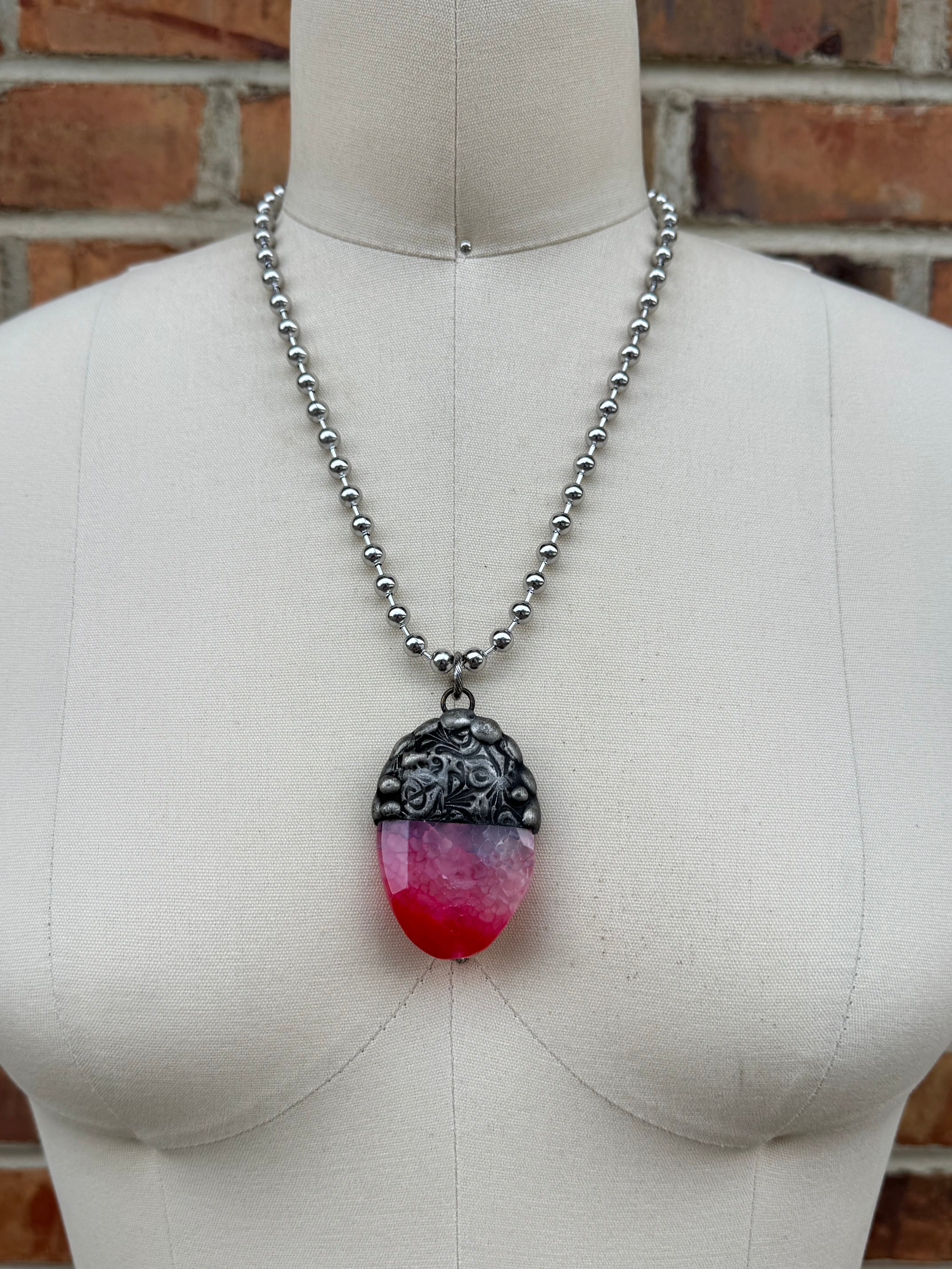 Necklace Gem Slab on Shiny