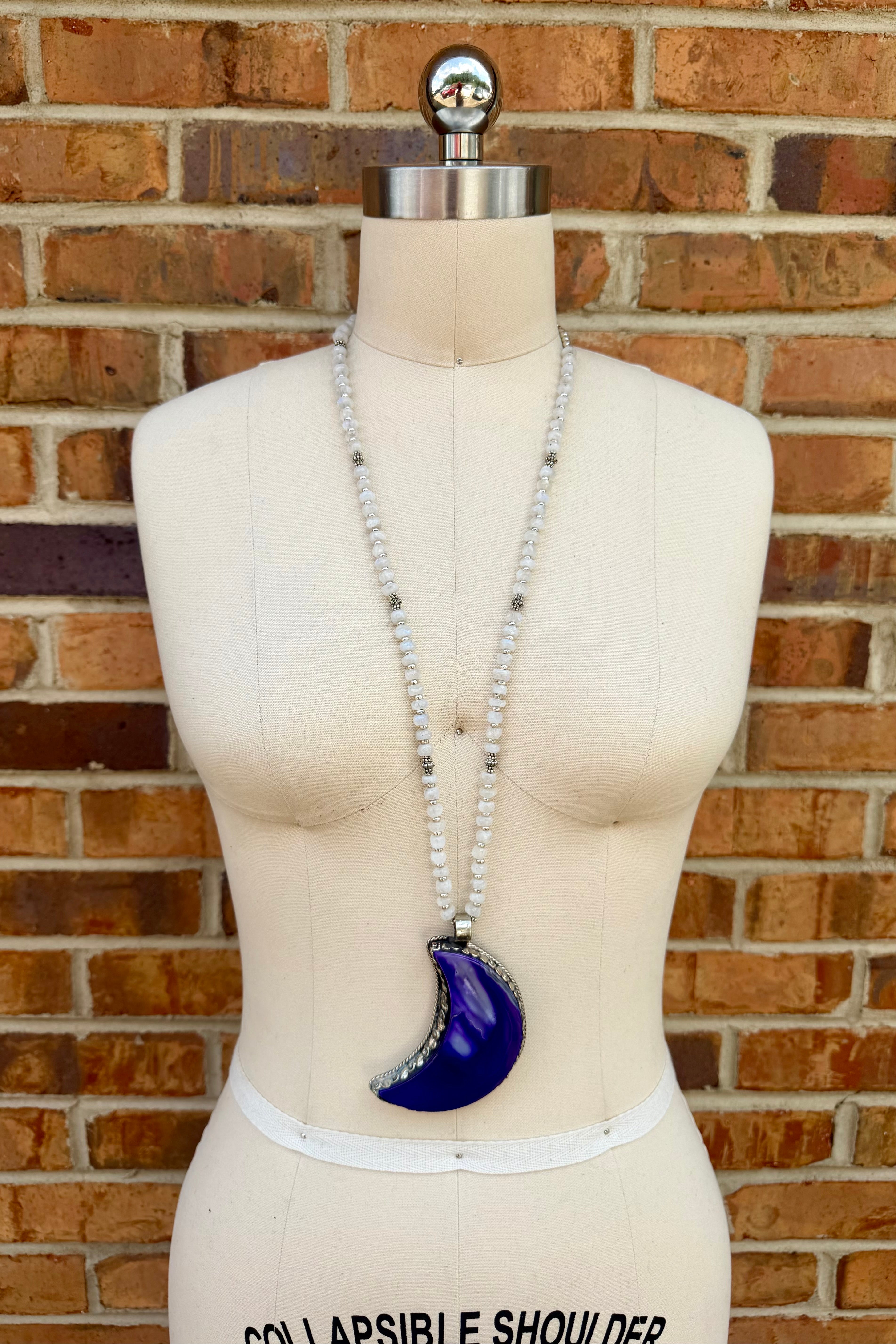 Crescent Moon Drop Necklace
