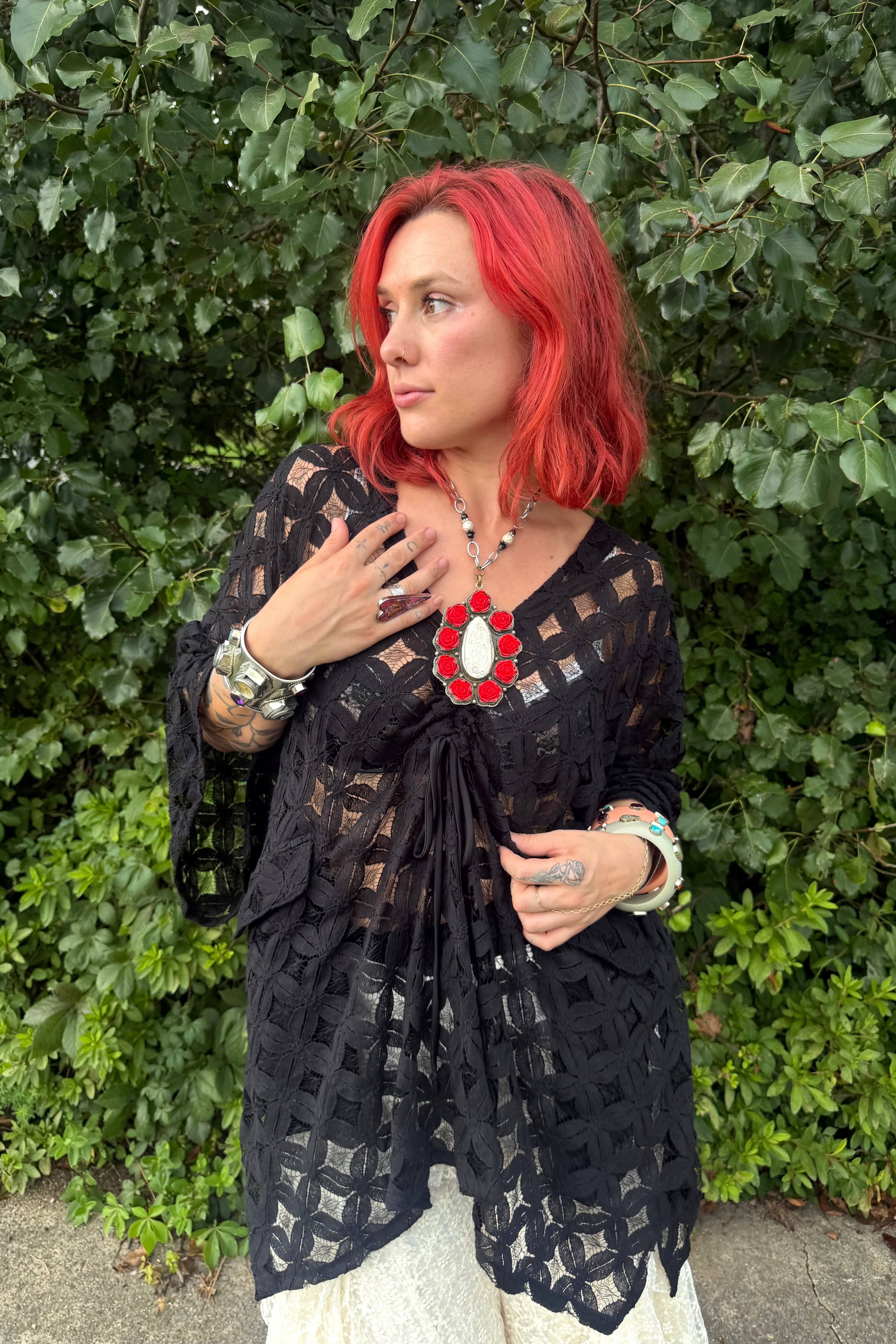 Mary in Roses Necklace