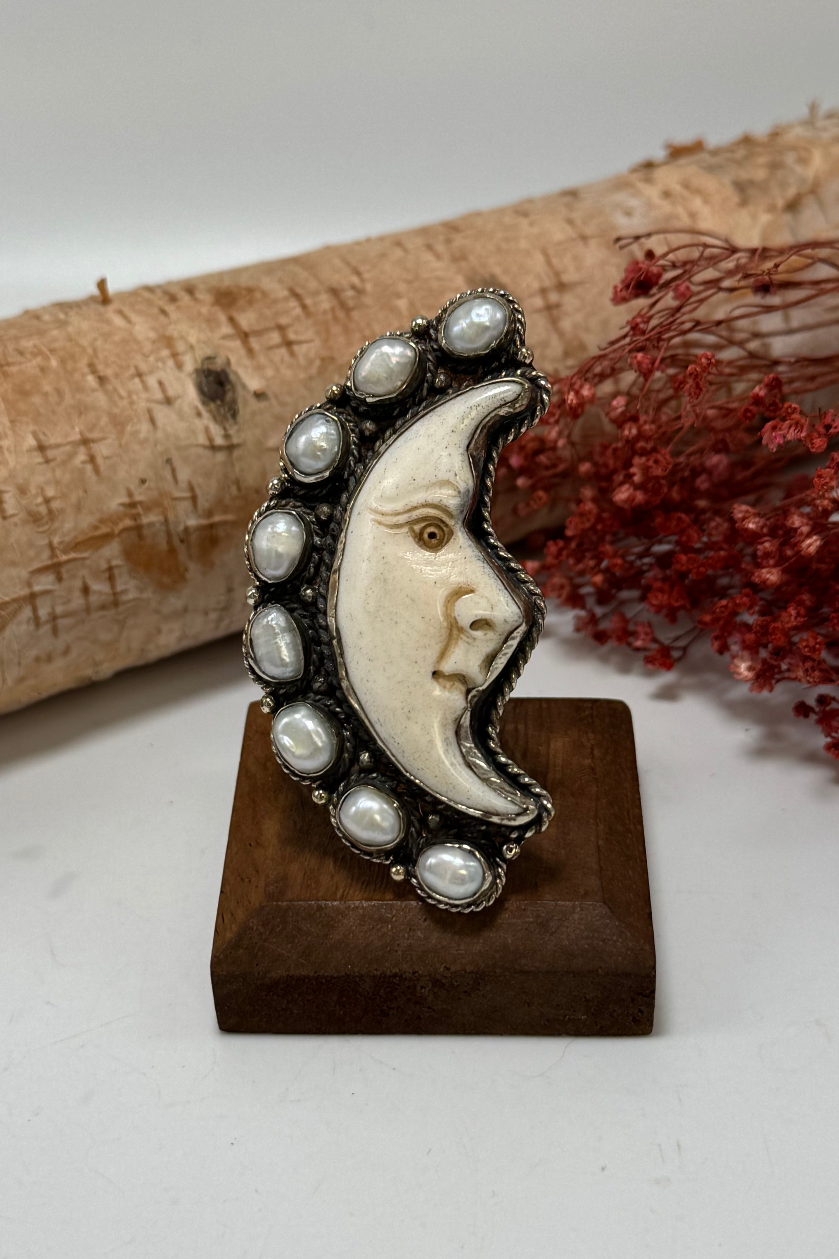 Half Moon Pearl Ring
