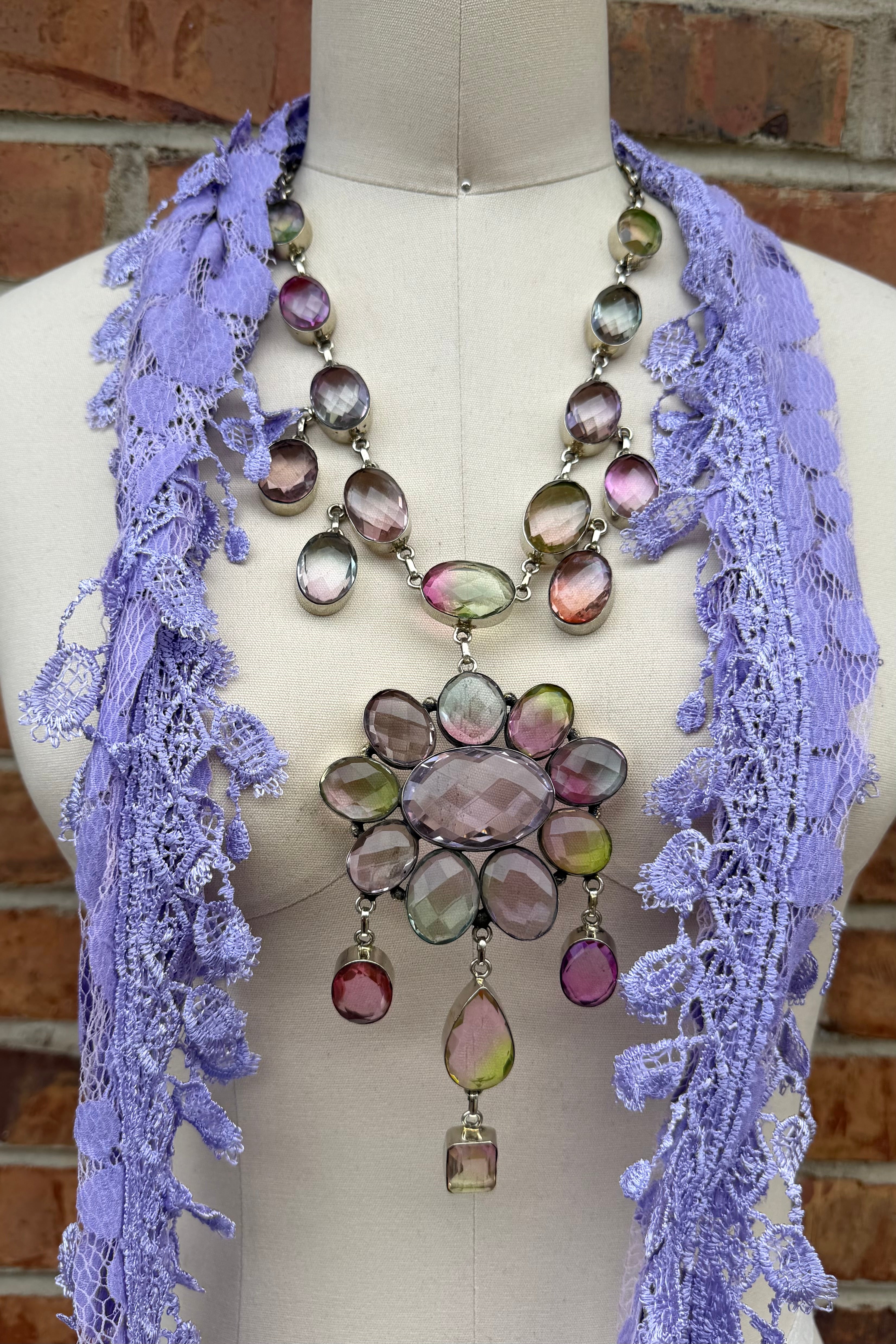 Veronica Stunner Dyed Glass Necklace