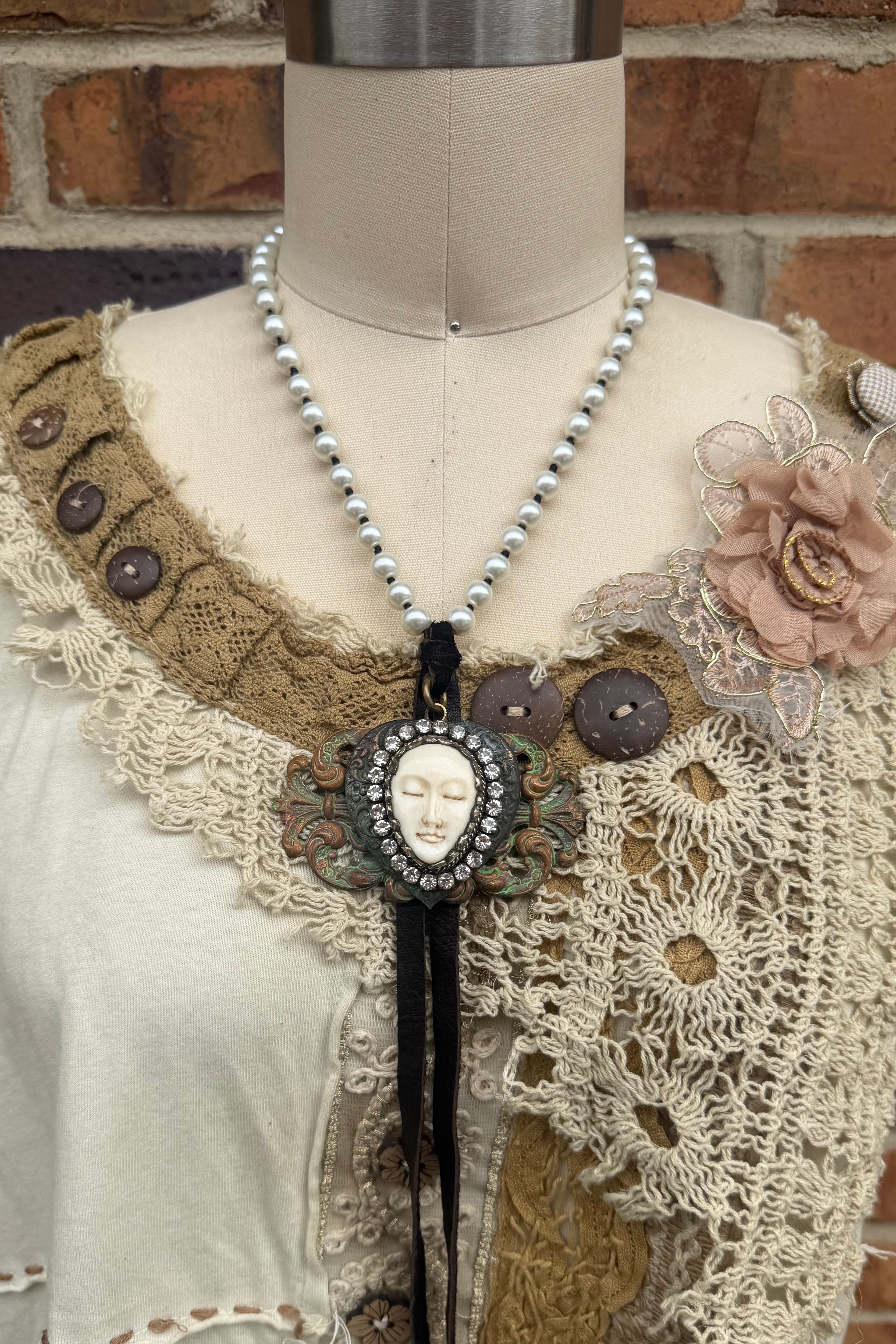 OOAK At Peace Face Necklace