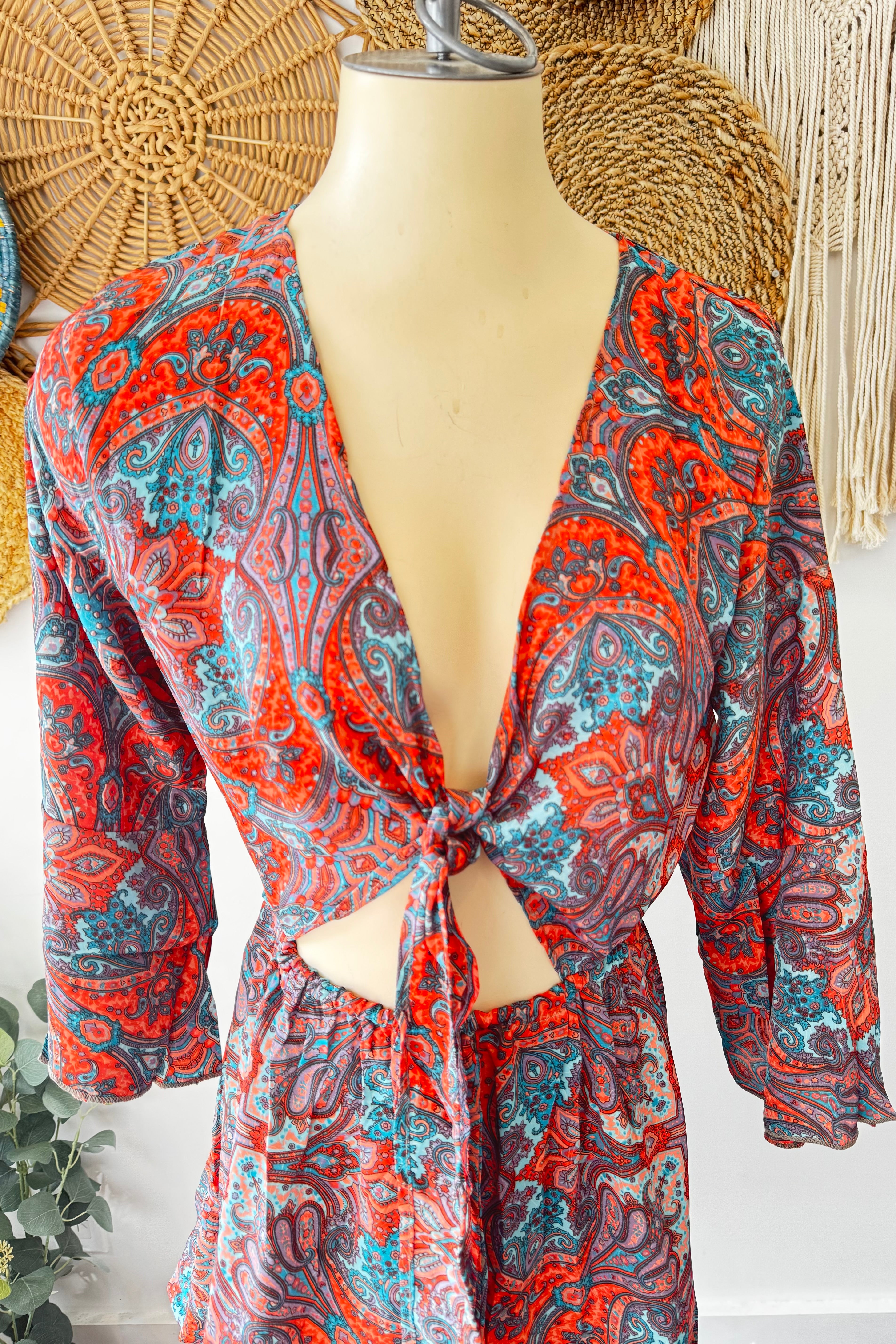 Poly Silk Front Tie Dress 3