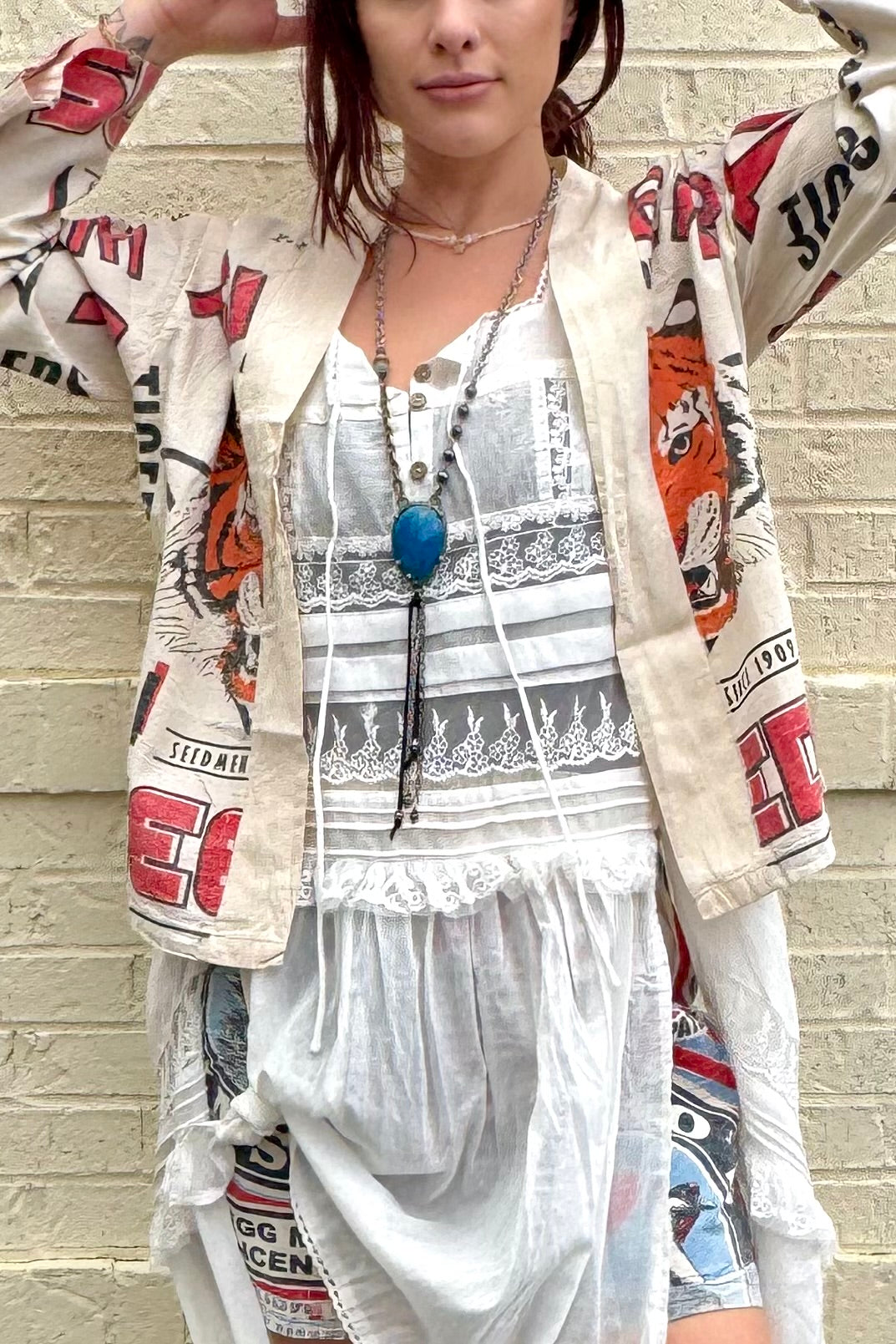 Lapis Tassel Drop Necklace