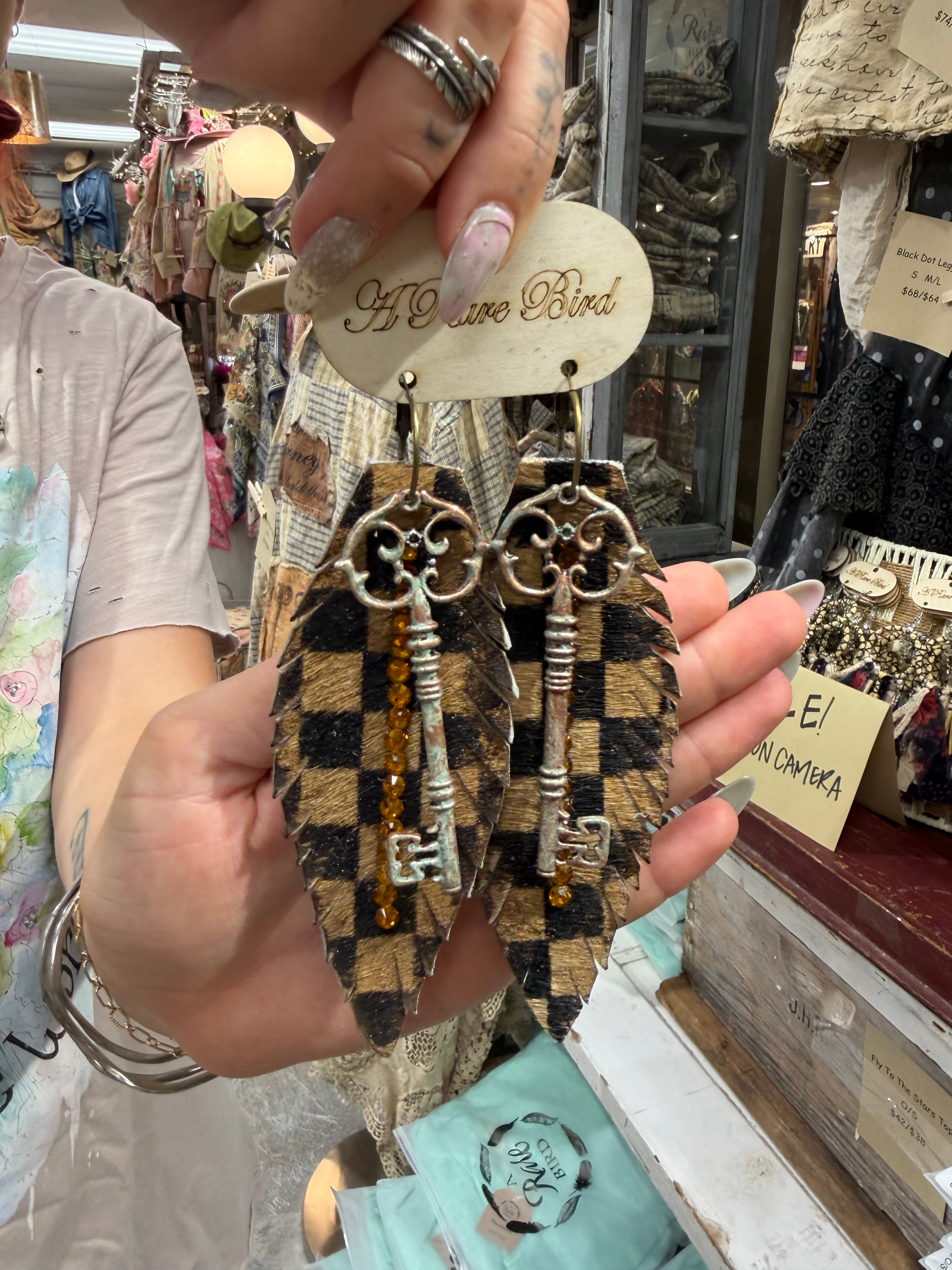 Checker Keys Earrings