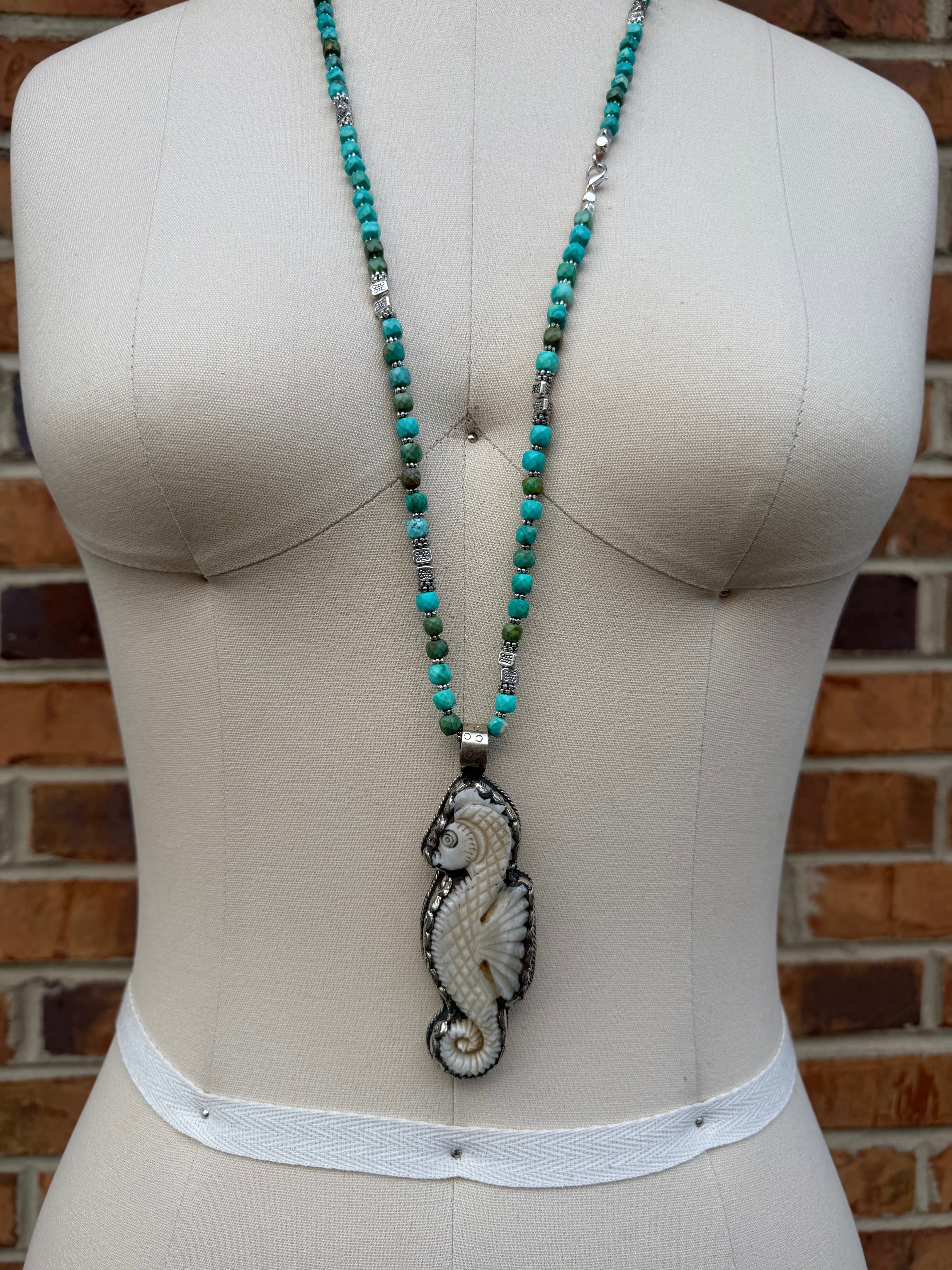 Seahorse Breeze w/ Turquoise Necklace