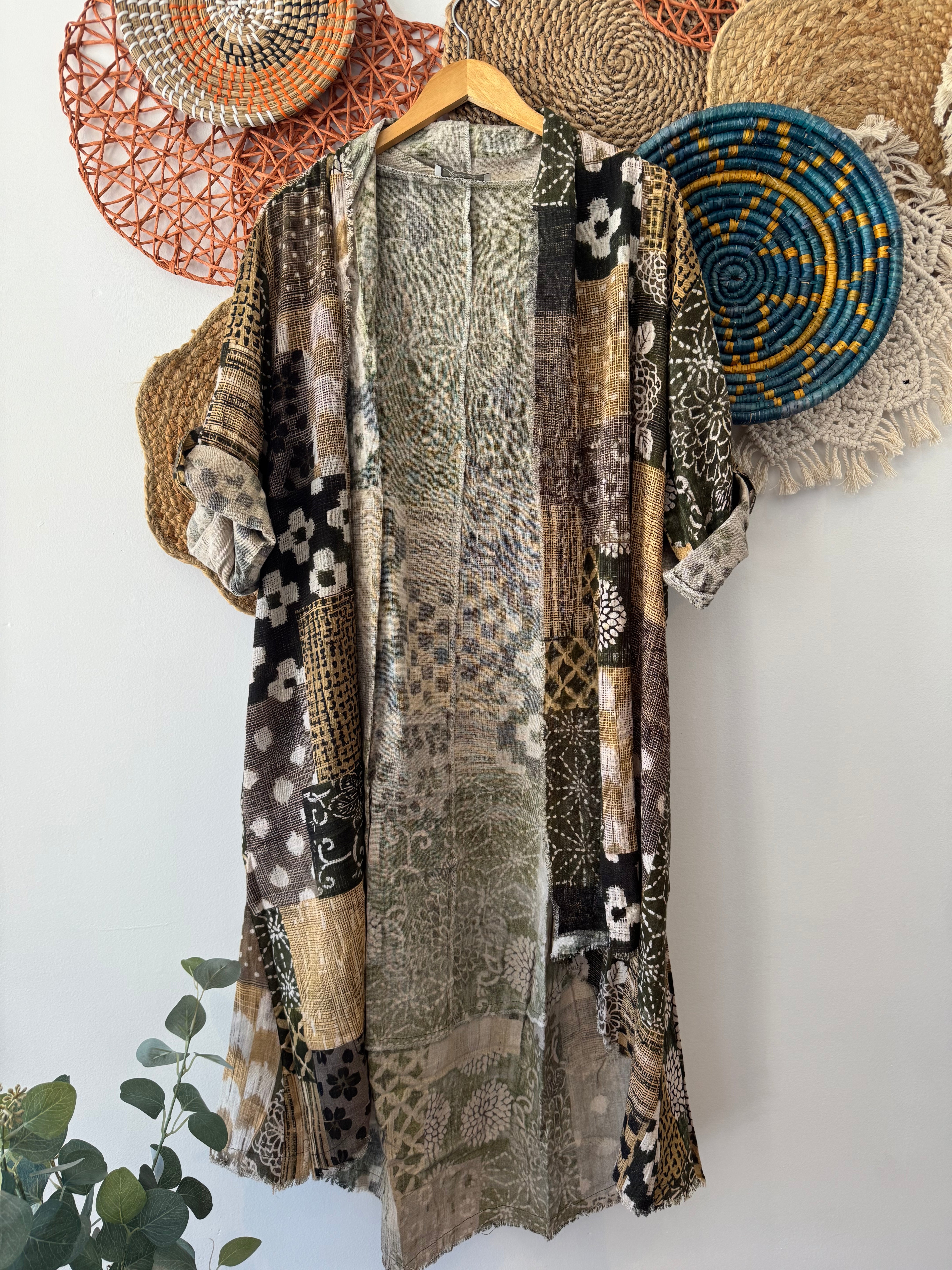 Peace Appliqué Duster Jacket