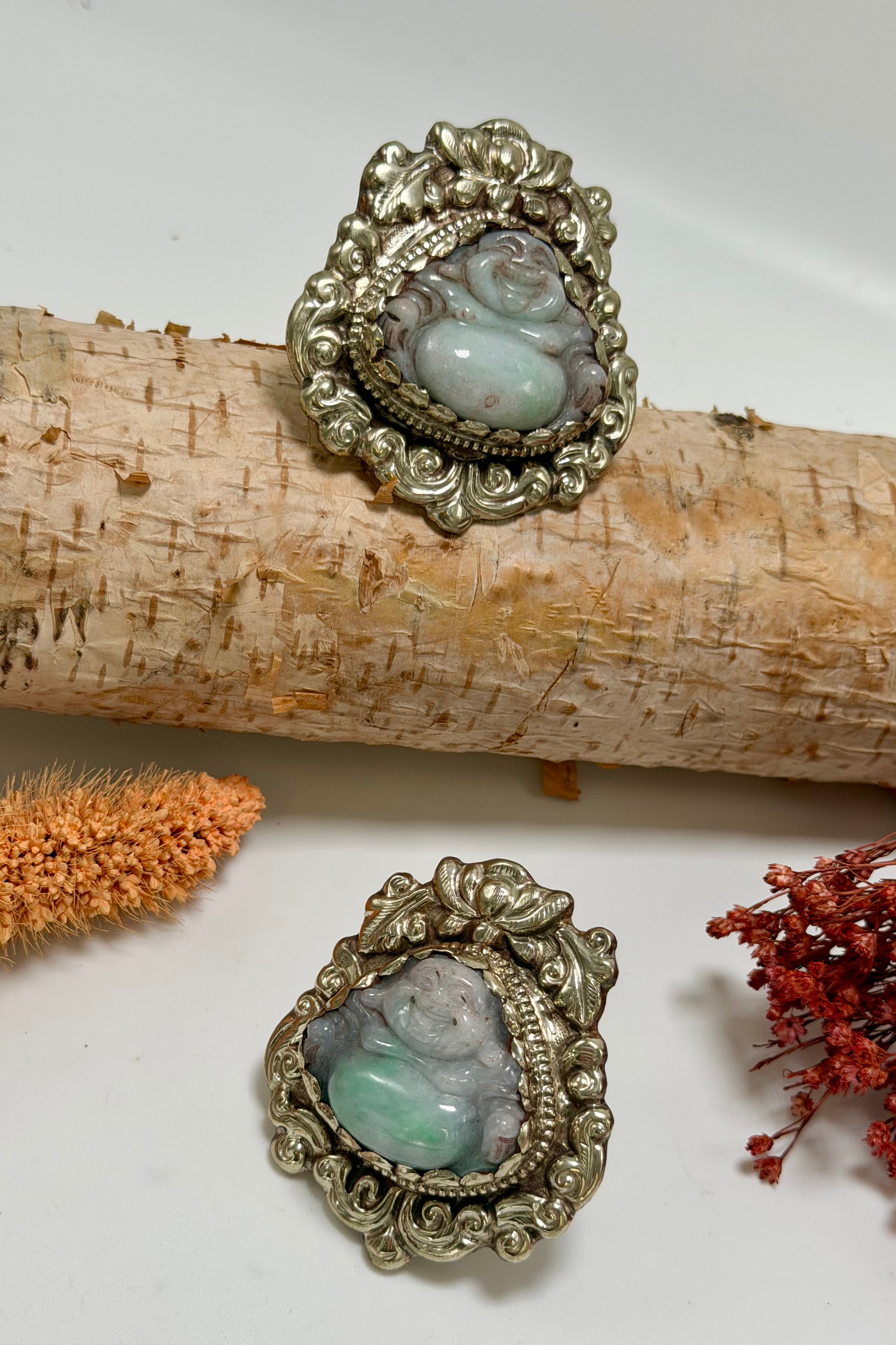 Jade Laughing Buddha Ring