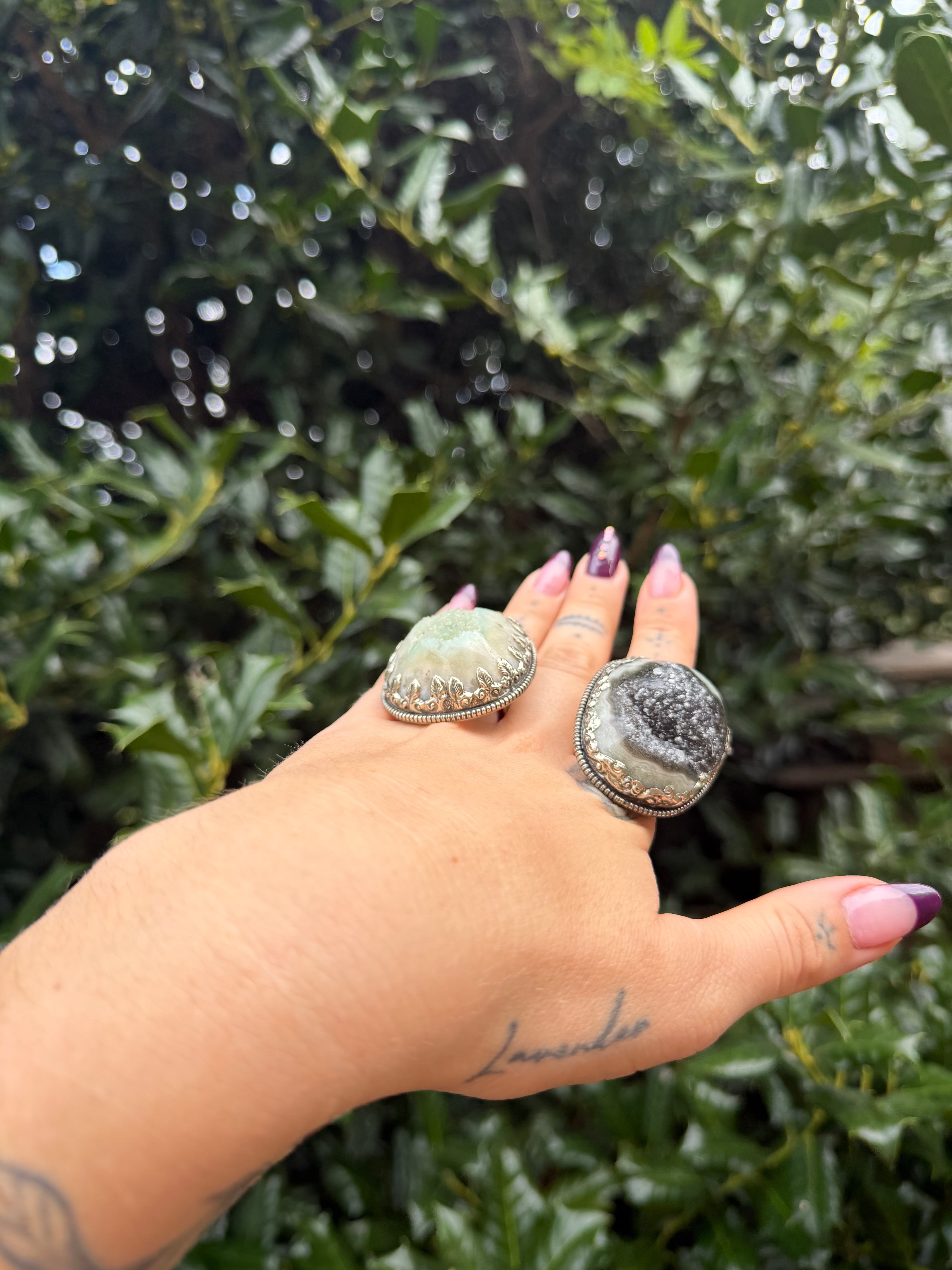 Chunky Raw Gemstone Nugget Ring Set 1