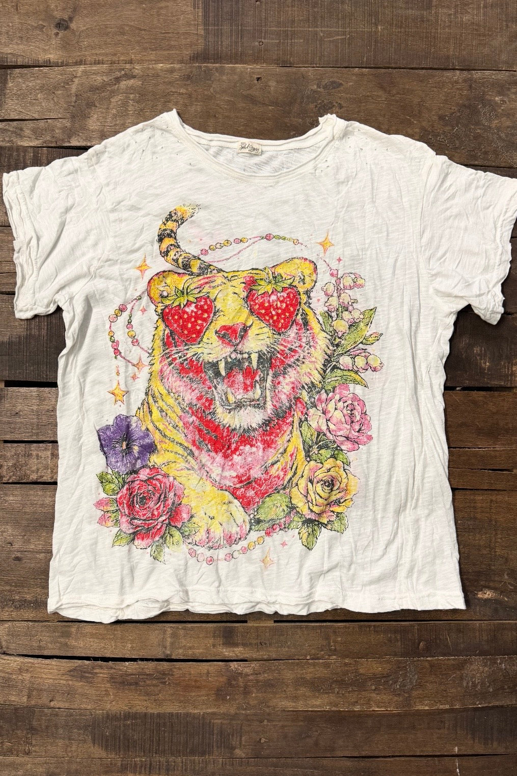 Worn & Weathered Tee - Tiger & Strawberry
