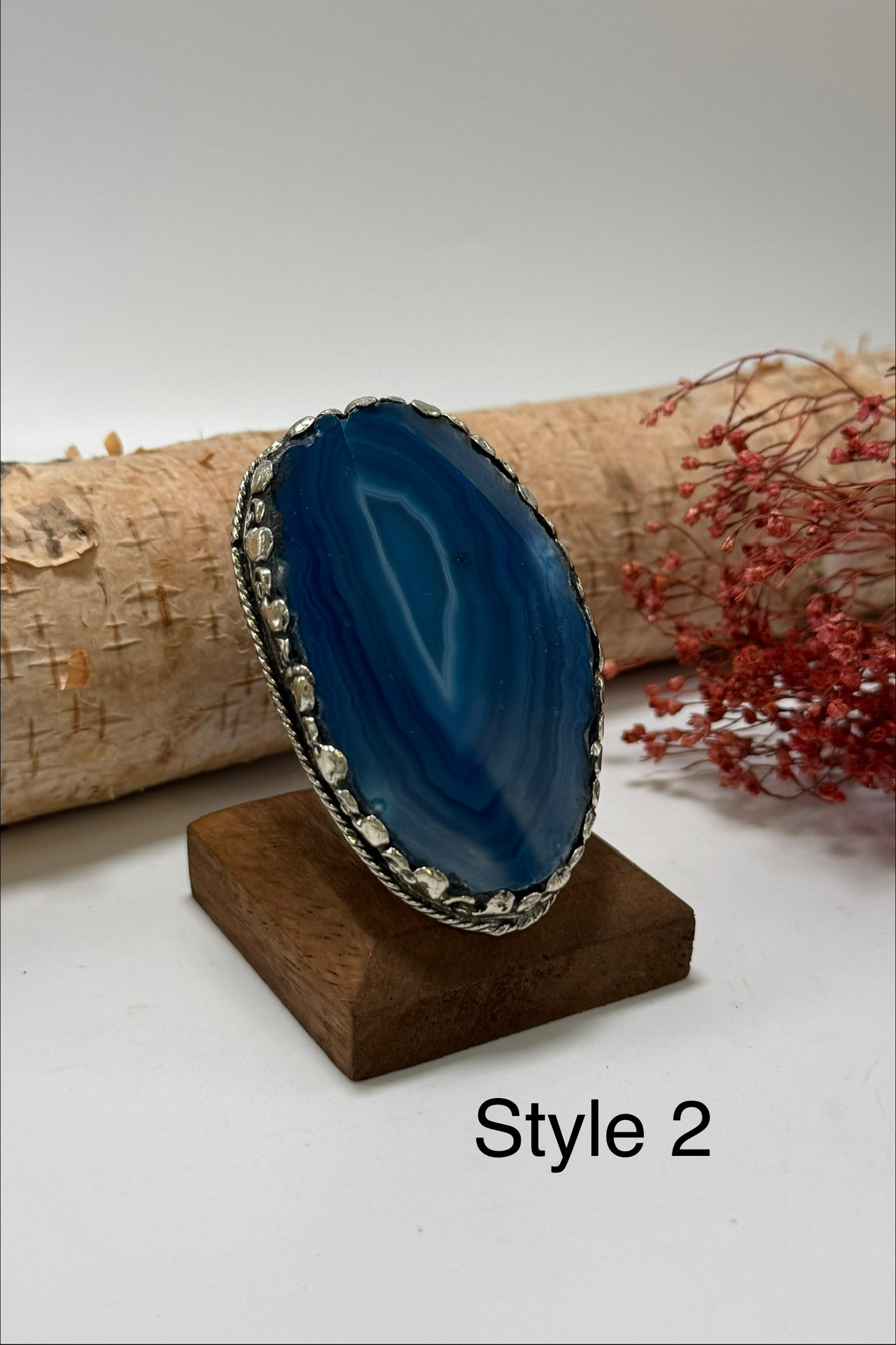 Pretty in Blue Geode Slab Ring