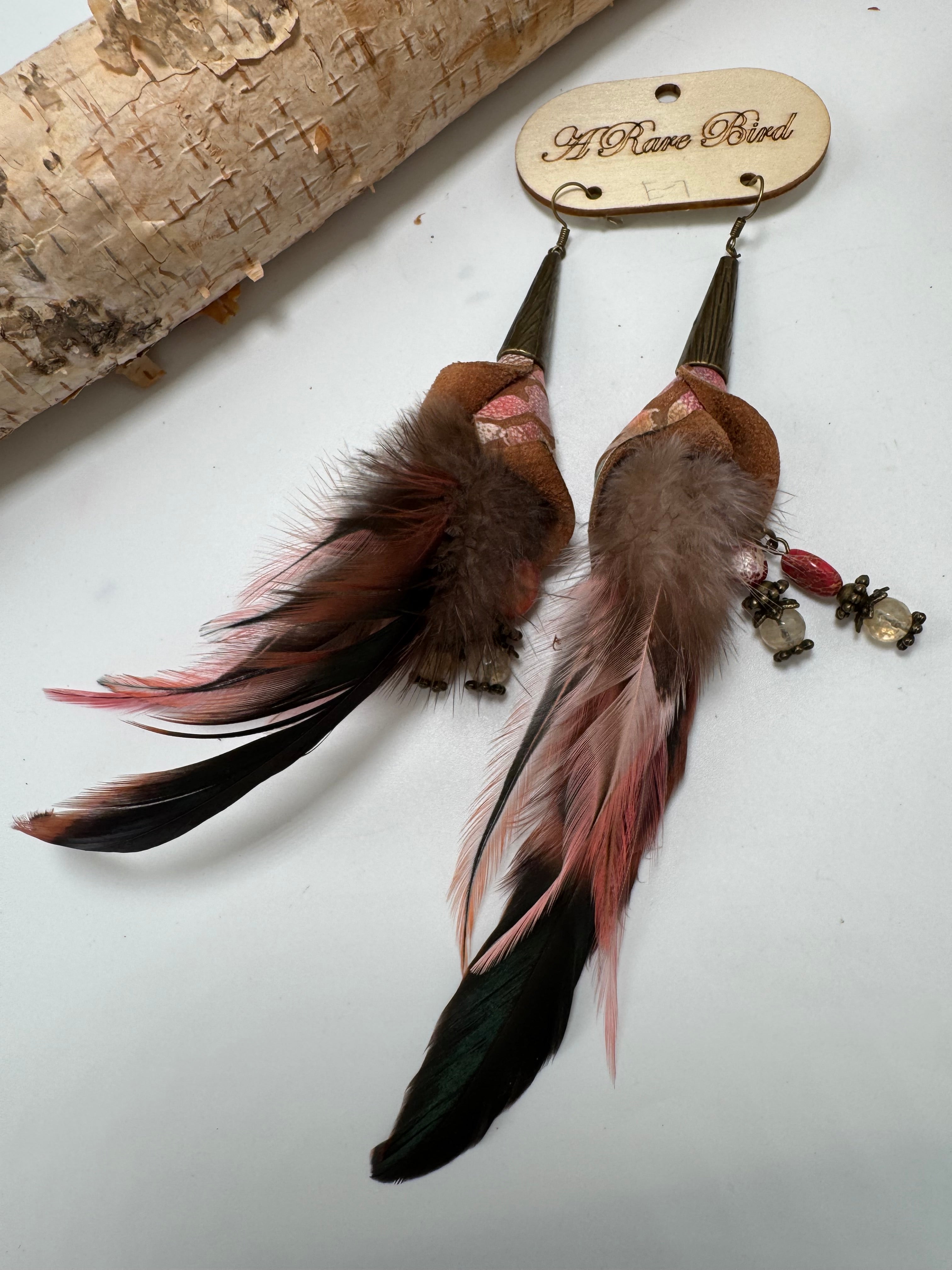 Bird Nest Earrings in Pink