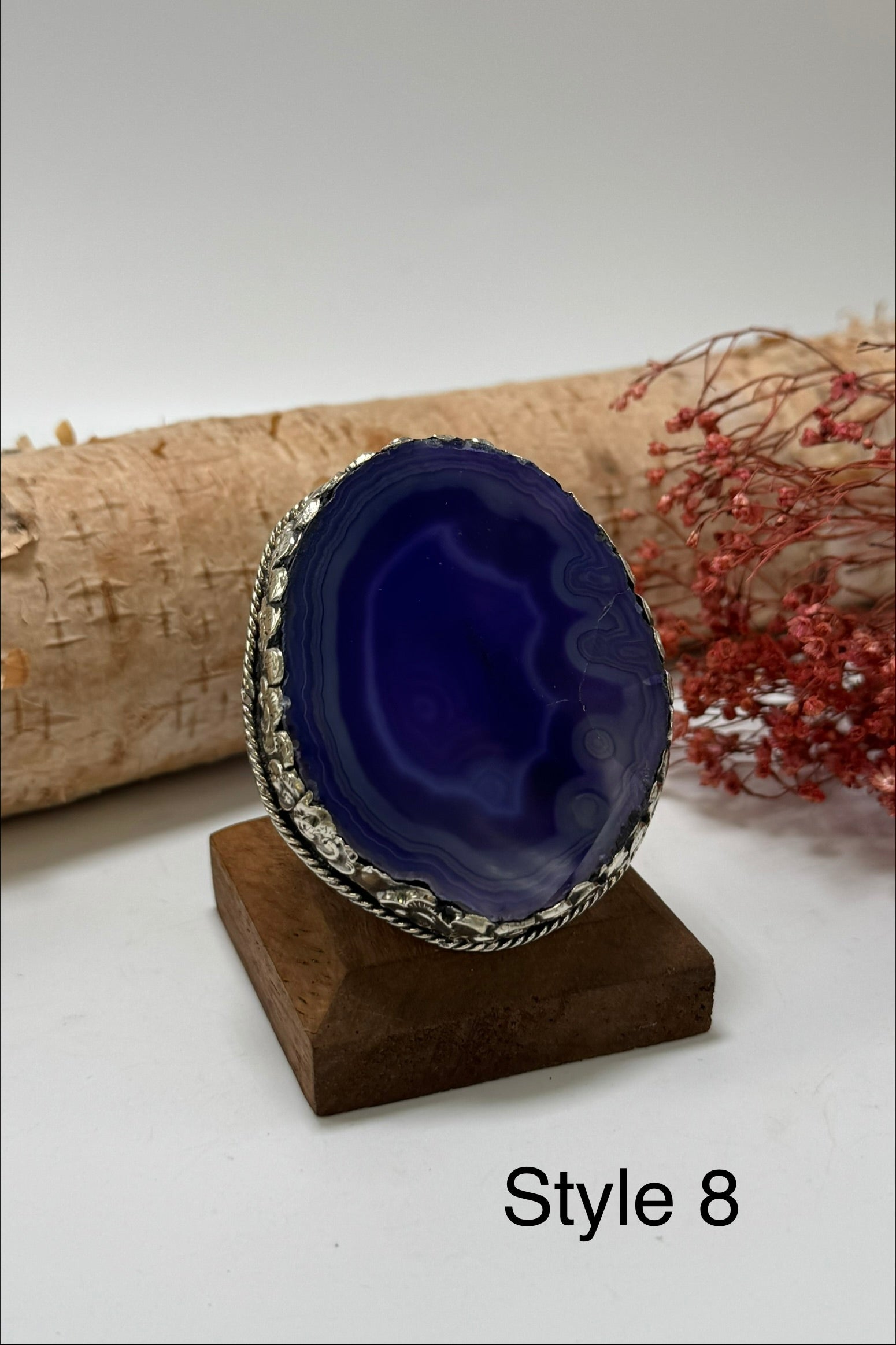 Pretty in Blue Geode Slab Ring