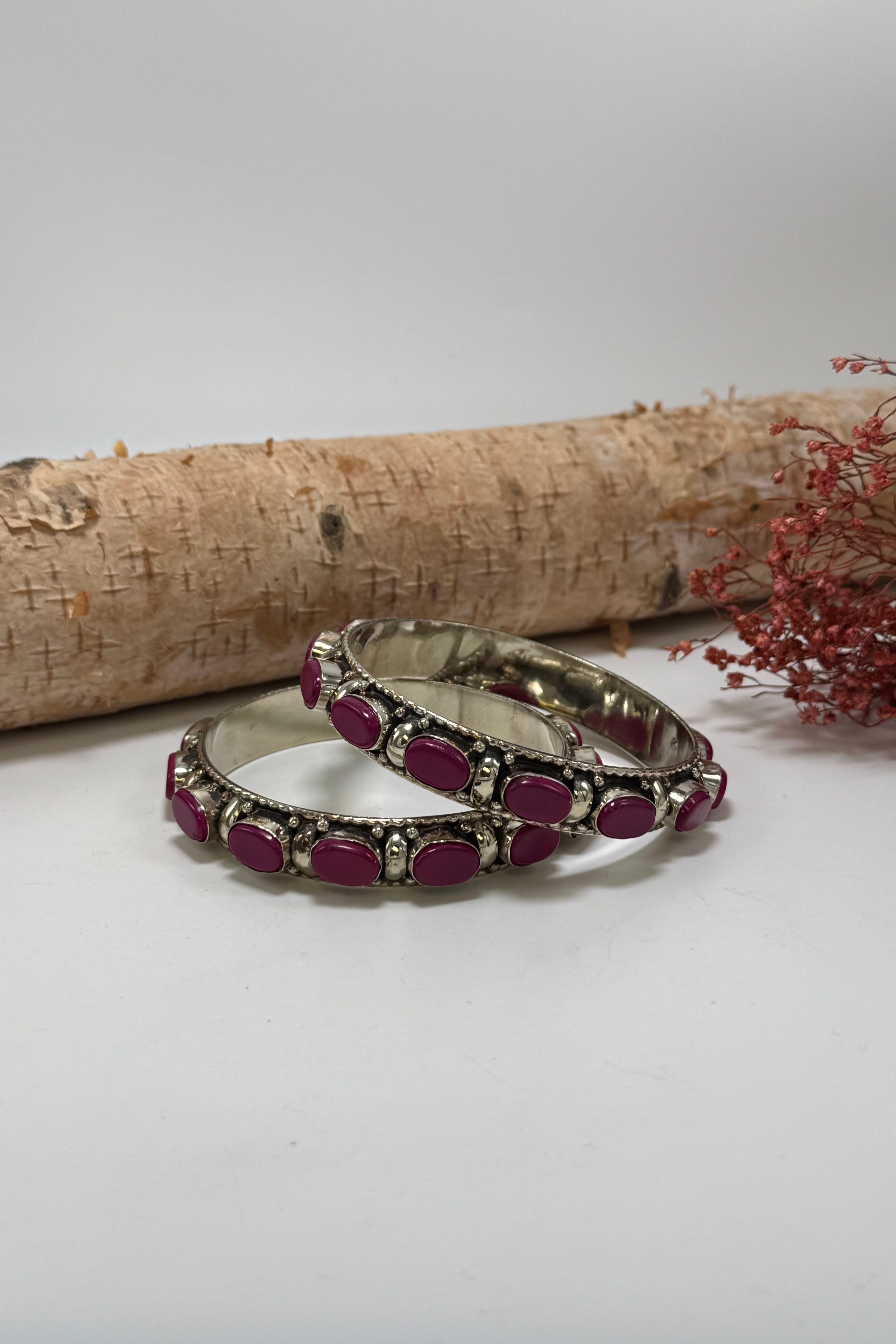 Stackable Painted Glass Bead Bracelet