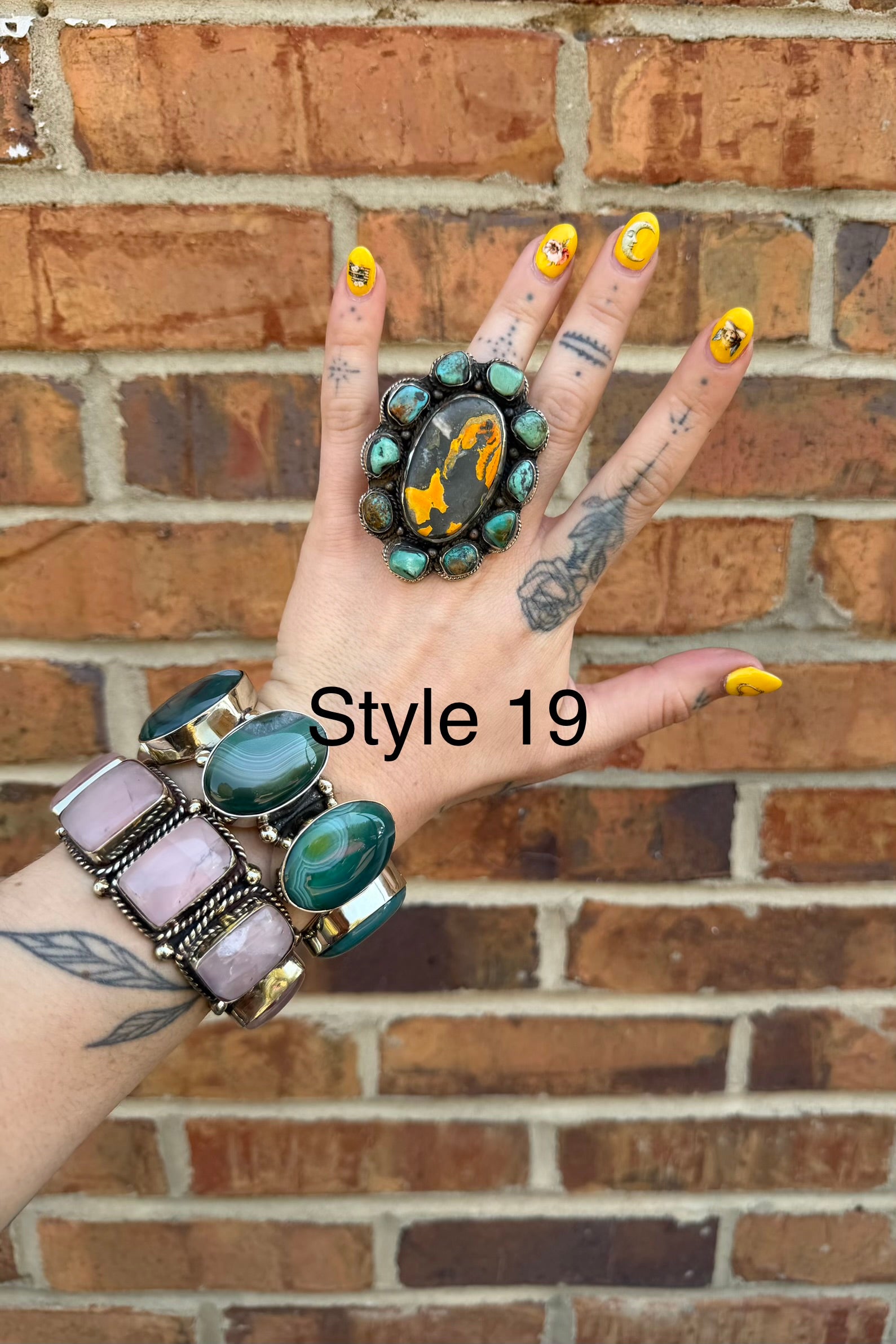Big Bumble Bee Jasper w/ Turquoise Rings