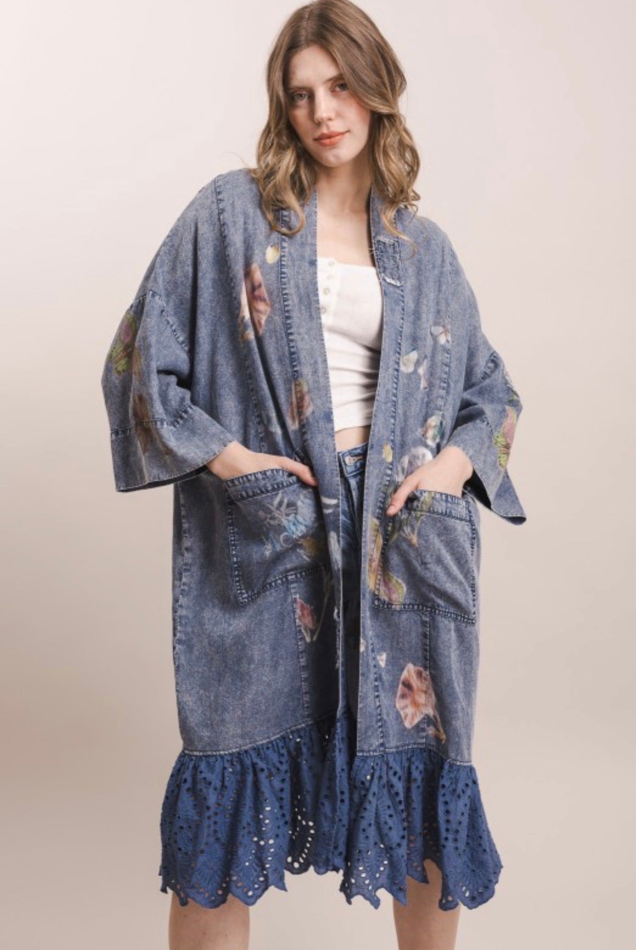XO Butterfly Ruffle Cardigan