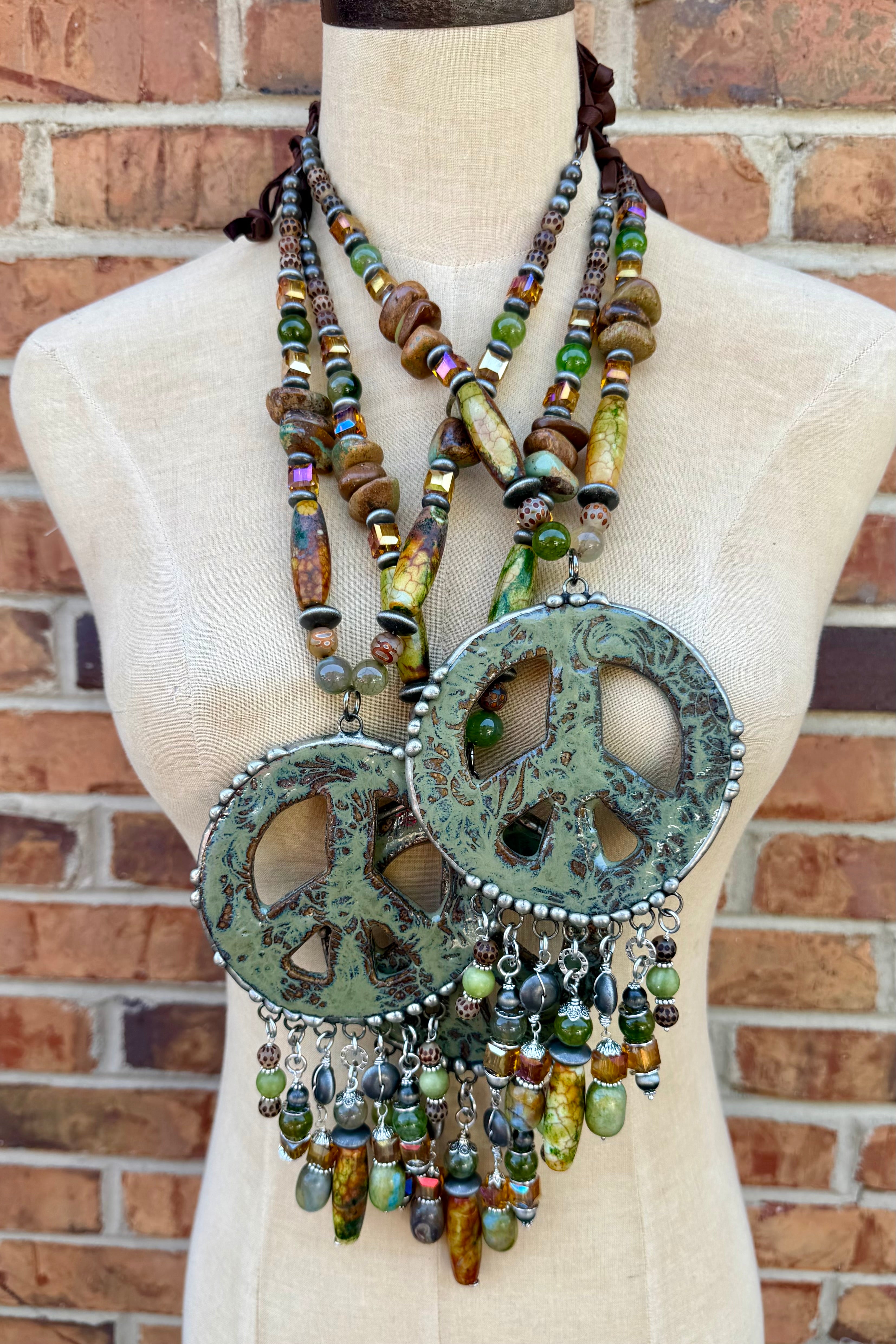 BIG Green Peace Necklace