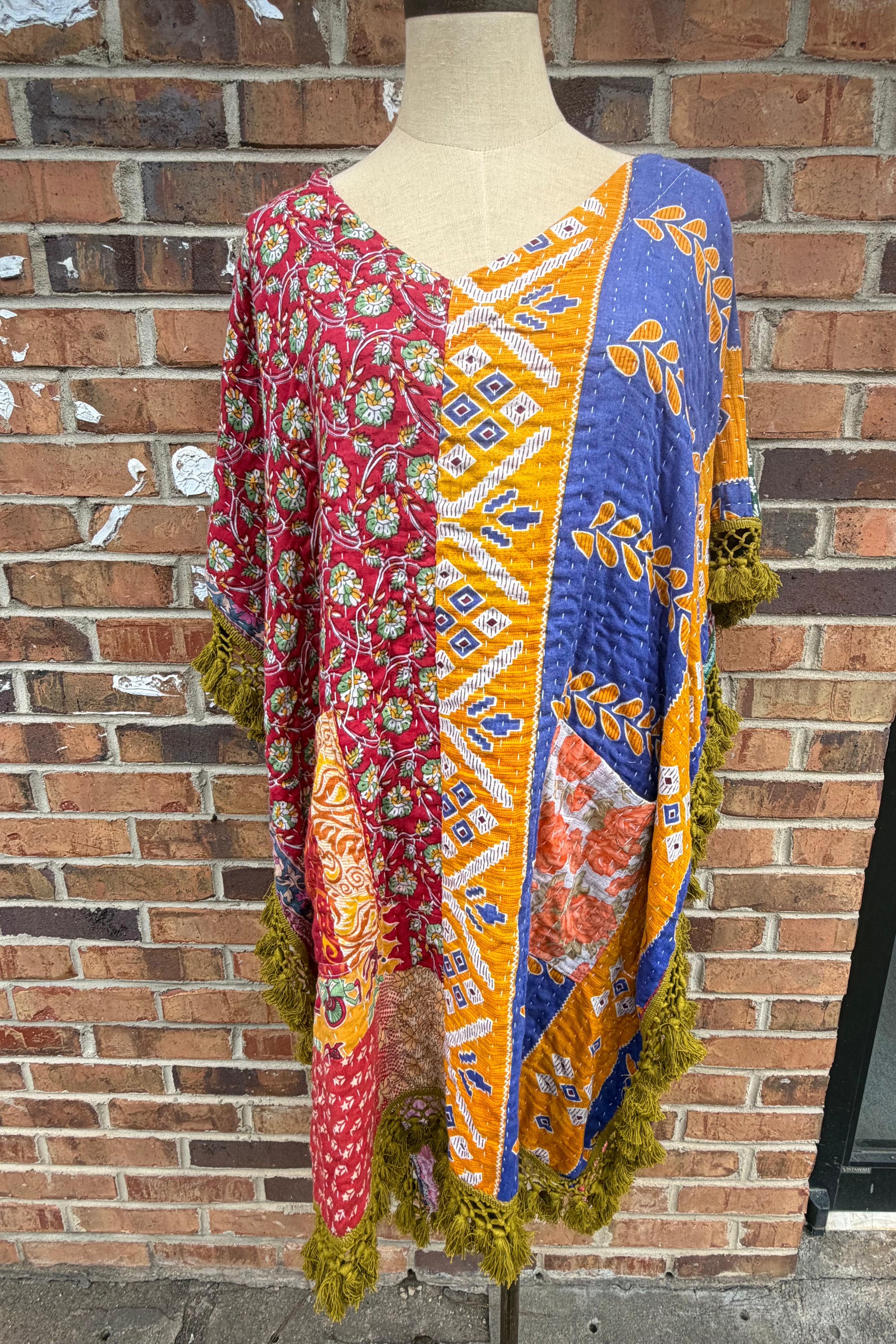 Day Dreamer Kantha Poncho Top - Combo 7