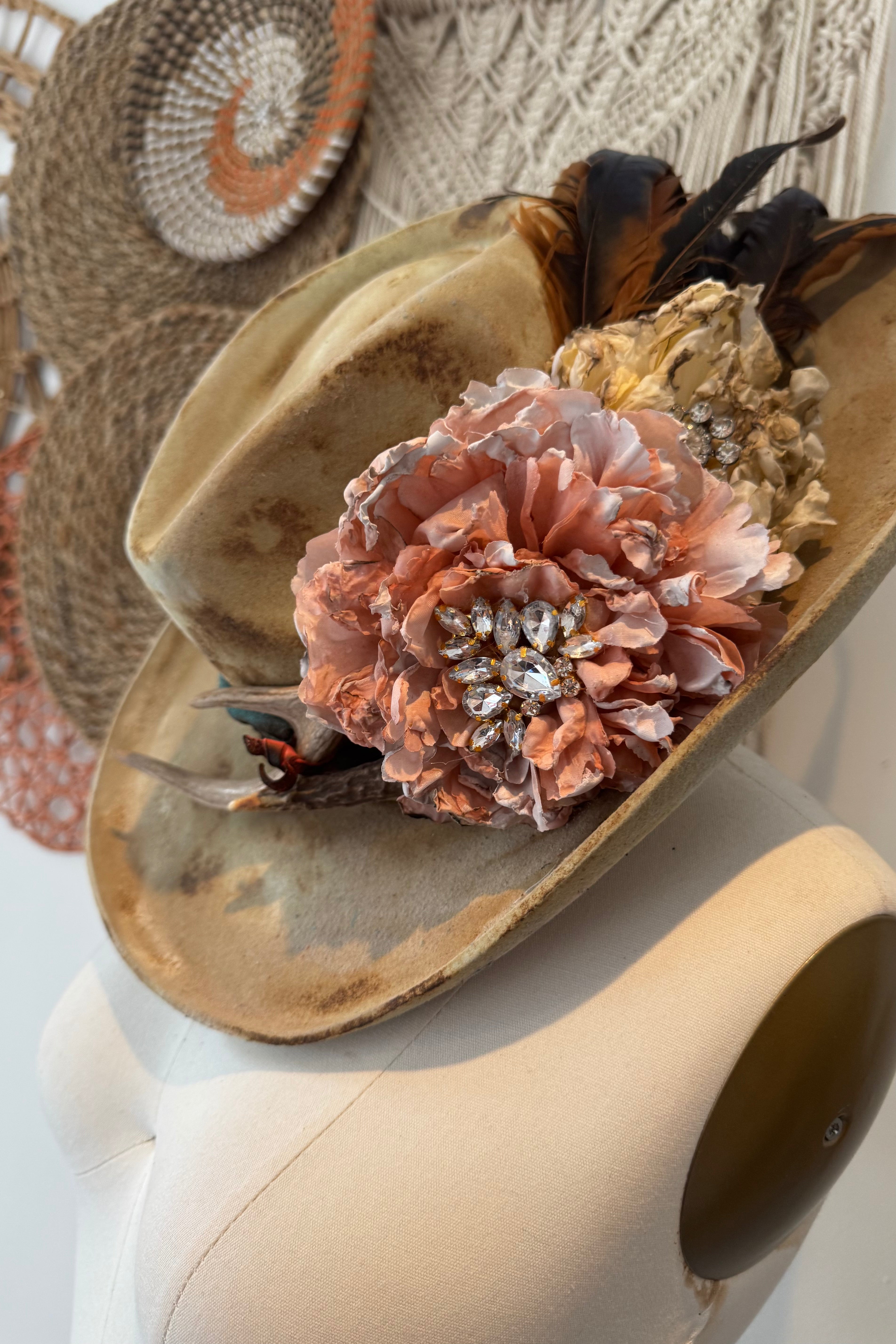 So Proper Cowgirl Big Floral Statement Hat