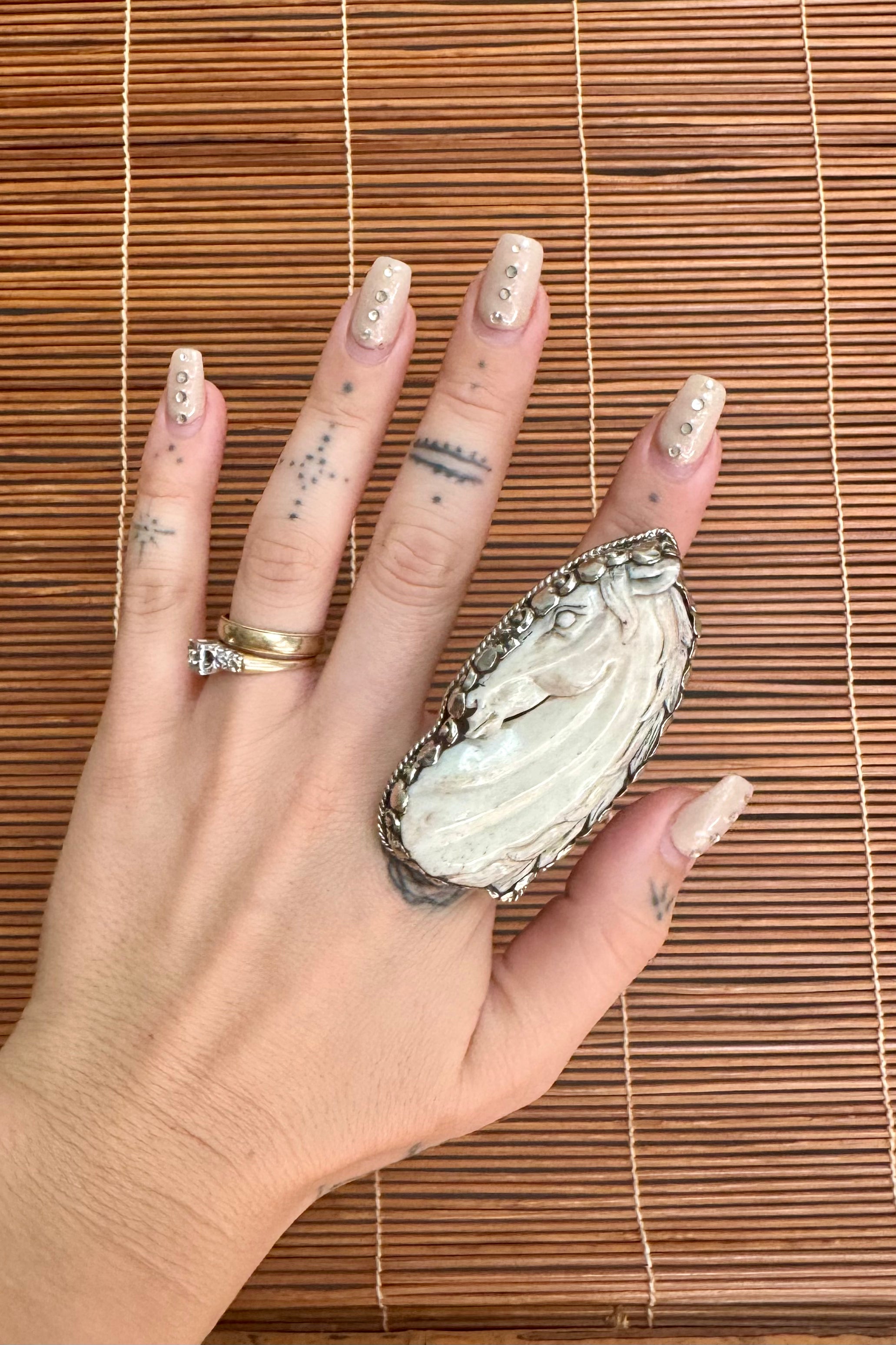 Horse Carved Head Ring