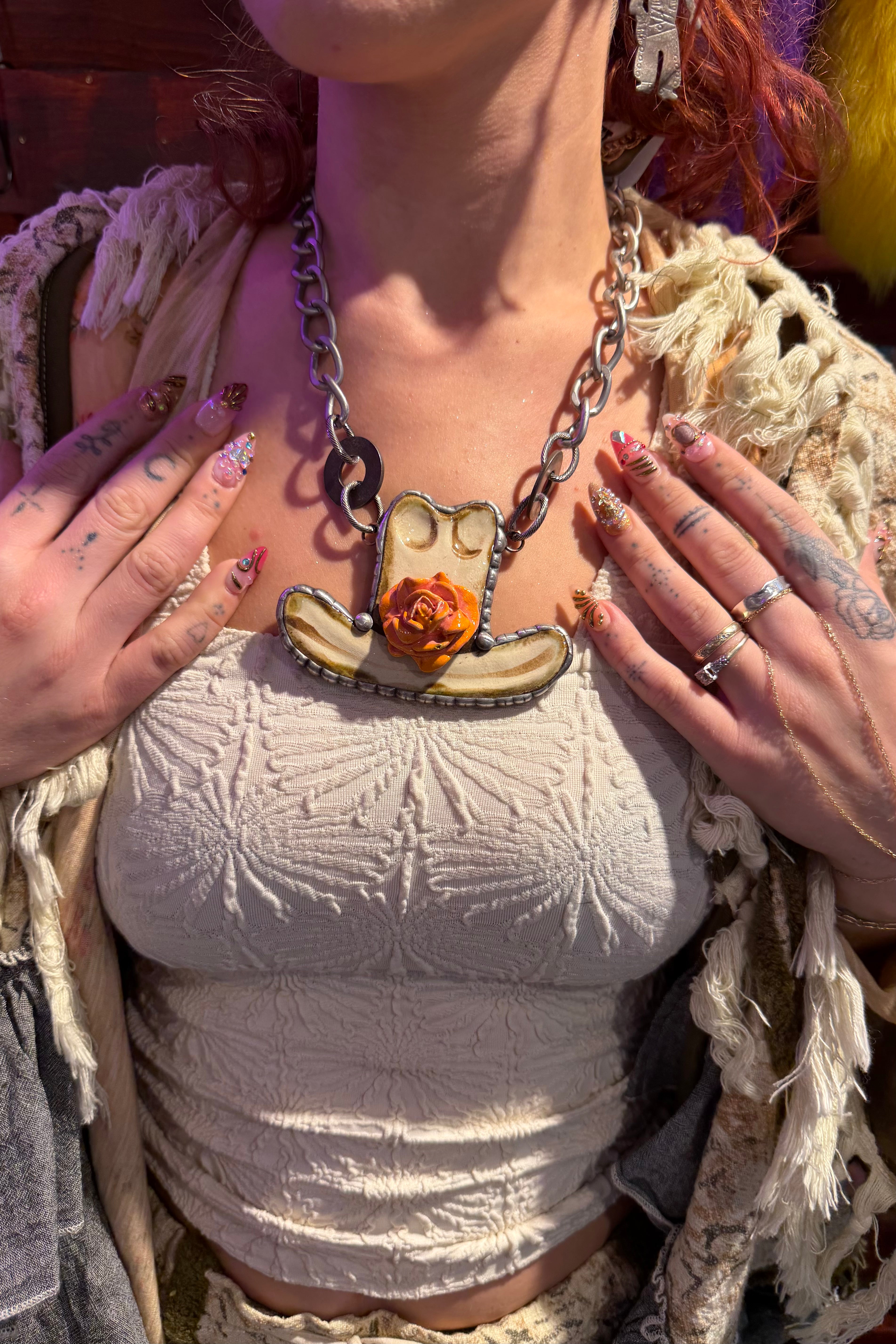 The Flower Cowboy Hat Necklace