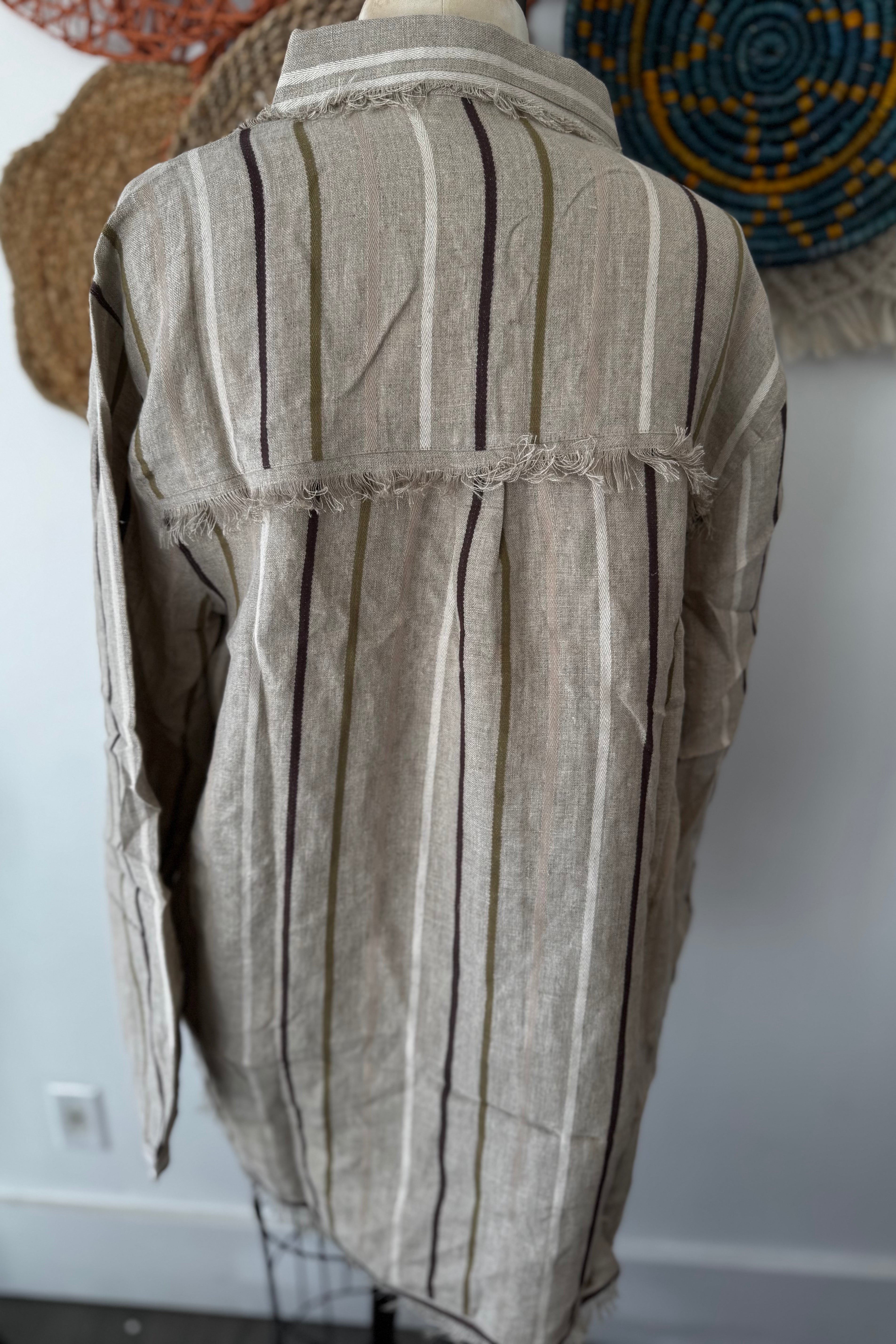 Paper Lace Stripe Button up