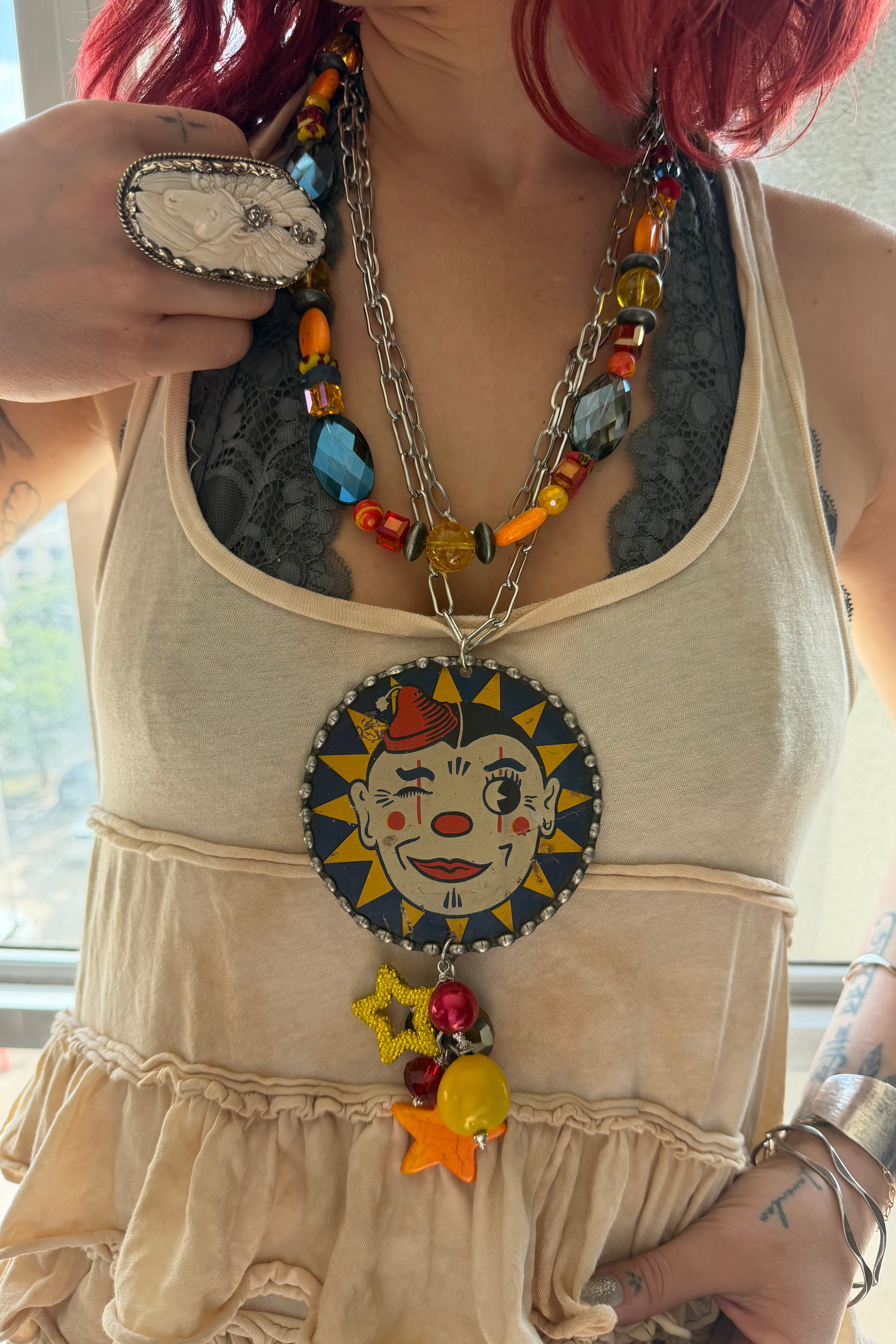 Class Clown Chunky Art Necklace
